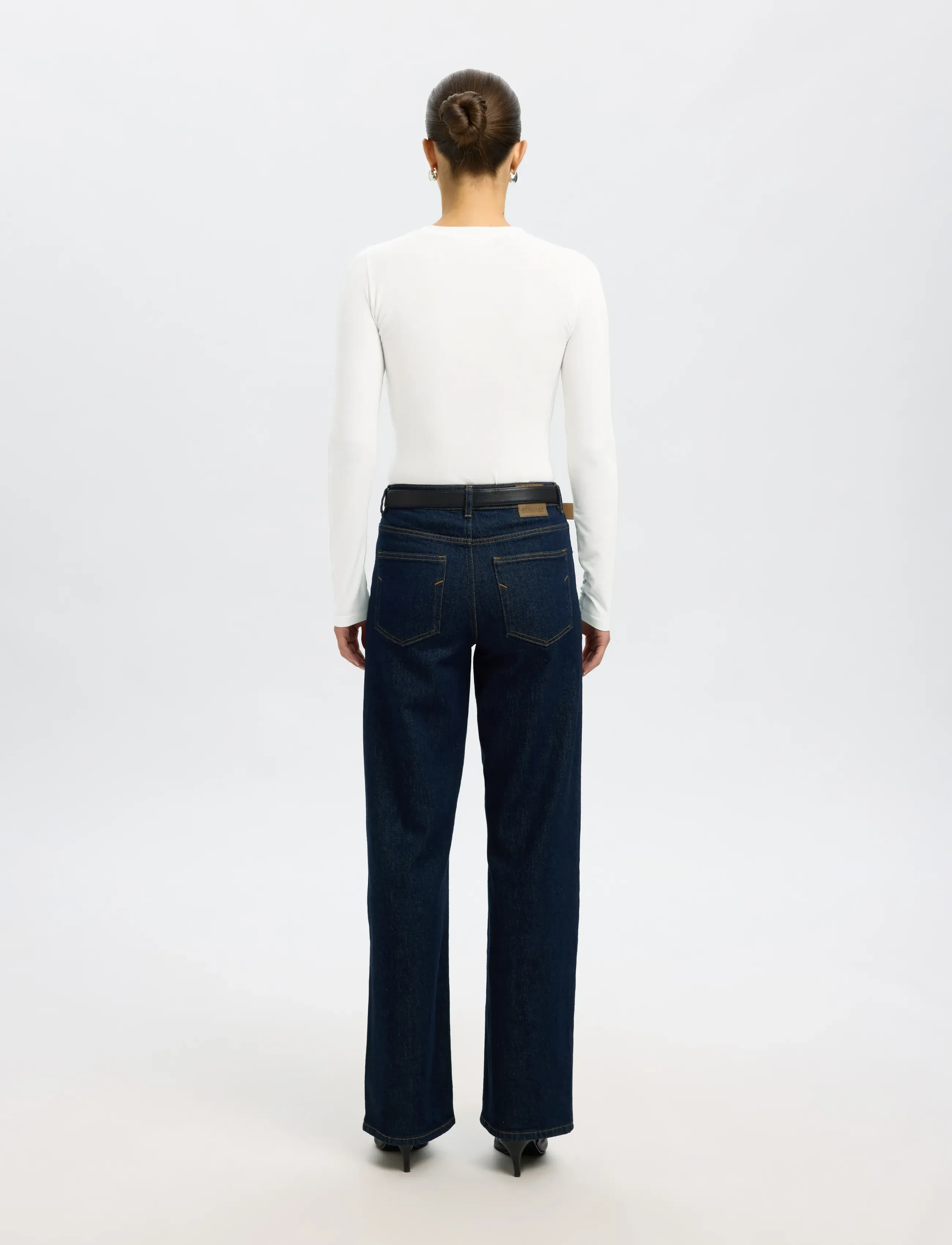Selected - SLWMANJA LS O-NECK NOOS - langærmede toppe - snow white - 2