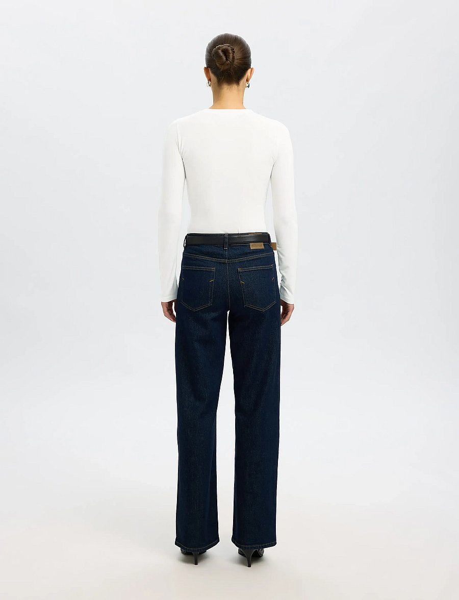 Selected - SLWMANJA LS O-NECK NOOS - langärmlige tops - snow white - 2