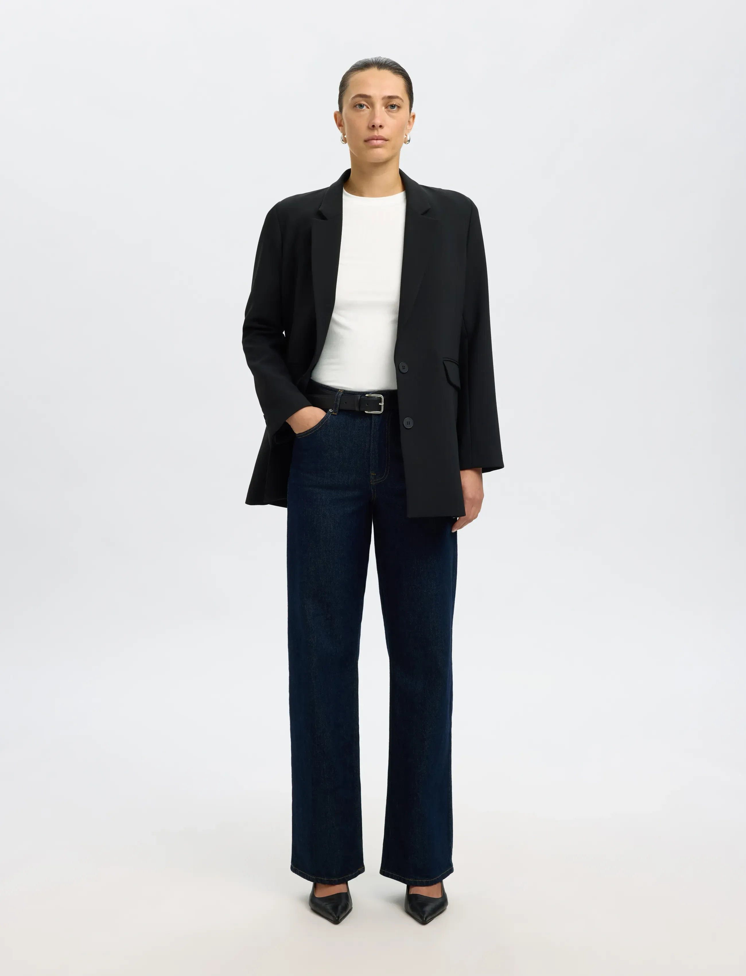 Selected - SLWMANJA LS O-NECK NOOS - langærmede toppe - snow white - 5
