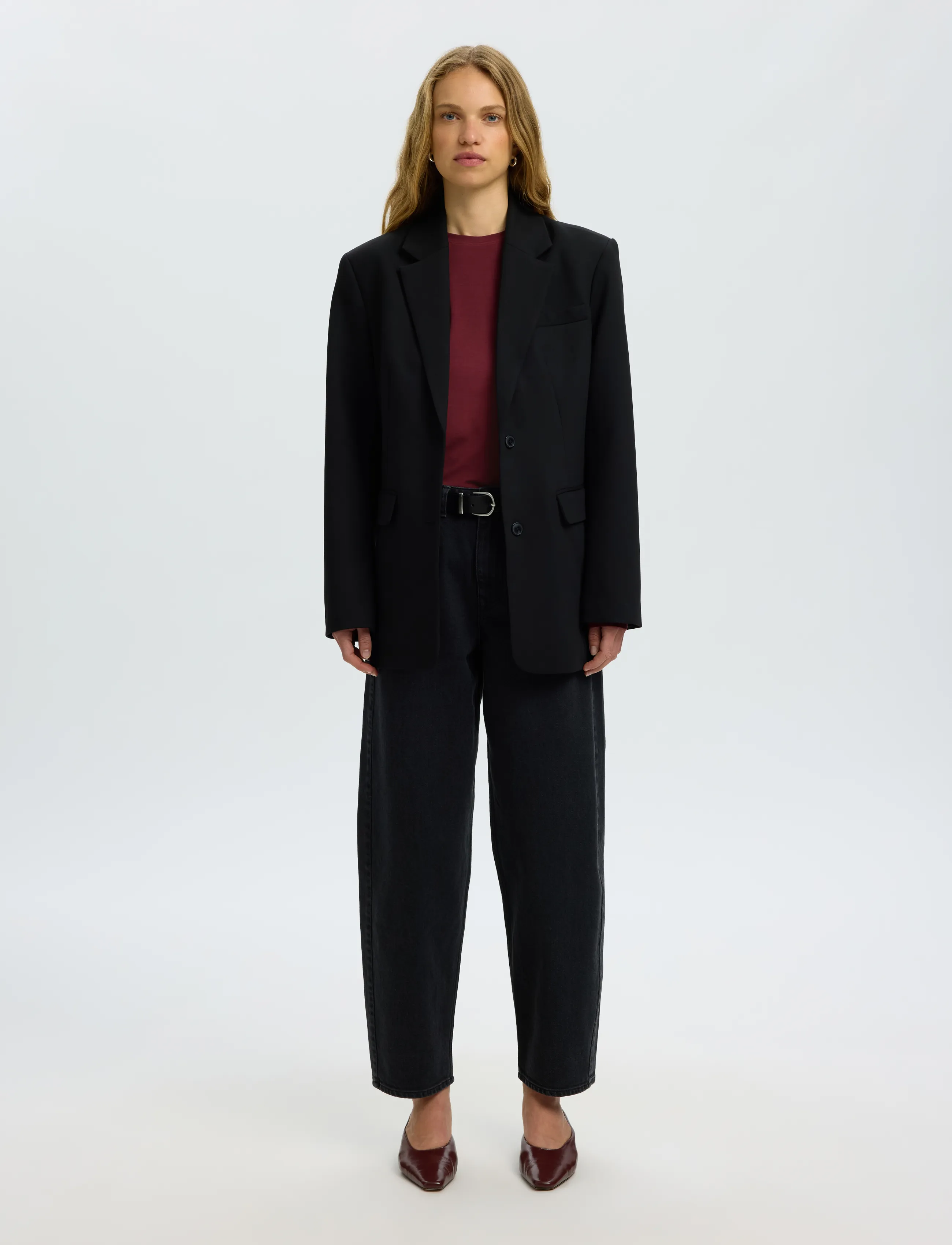 Selected - SLWMANJA LS O-NECK NOOS - pikkade varrukatega alussärgid - tawny port - 5