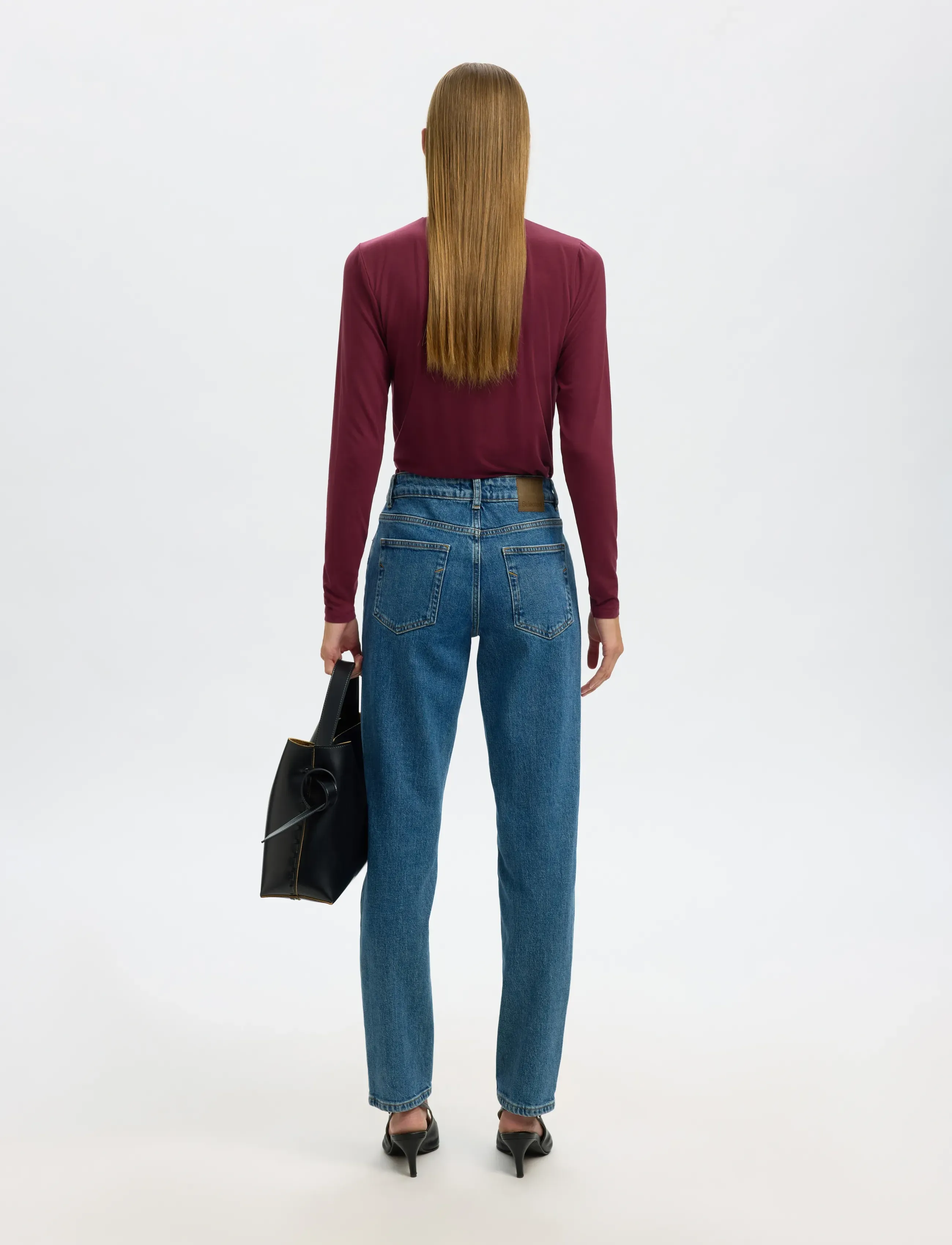 Selected - SLFMANJA LS HIGH NECK NOOS - long-sleeved tops - fig - 2