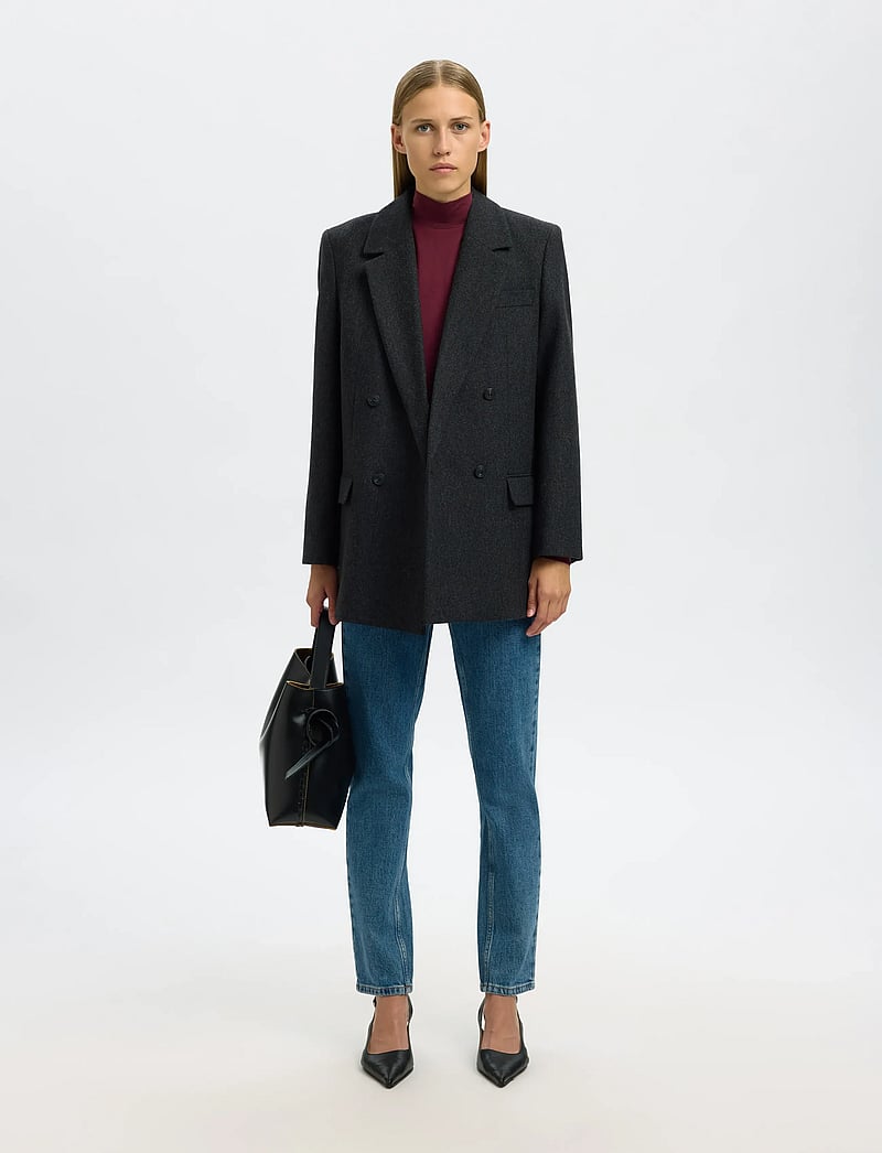 Selected - SLFMANJA LS HIGH NECK NOOS - pikkade varrukatega alussärgid - fig - 3