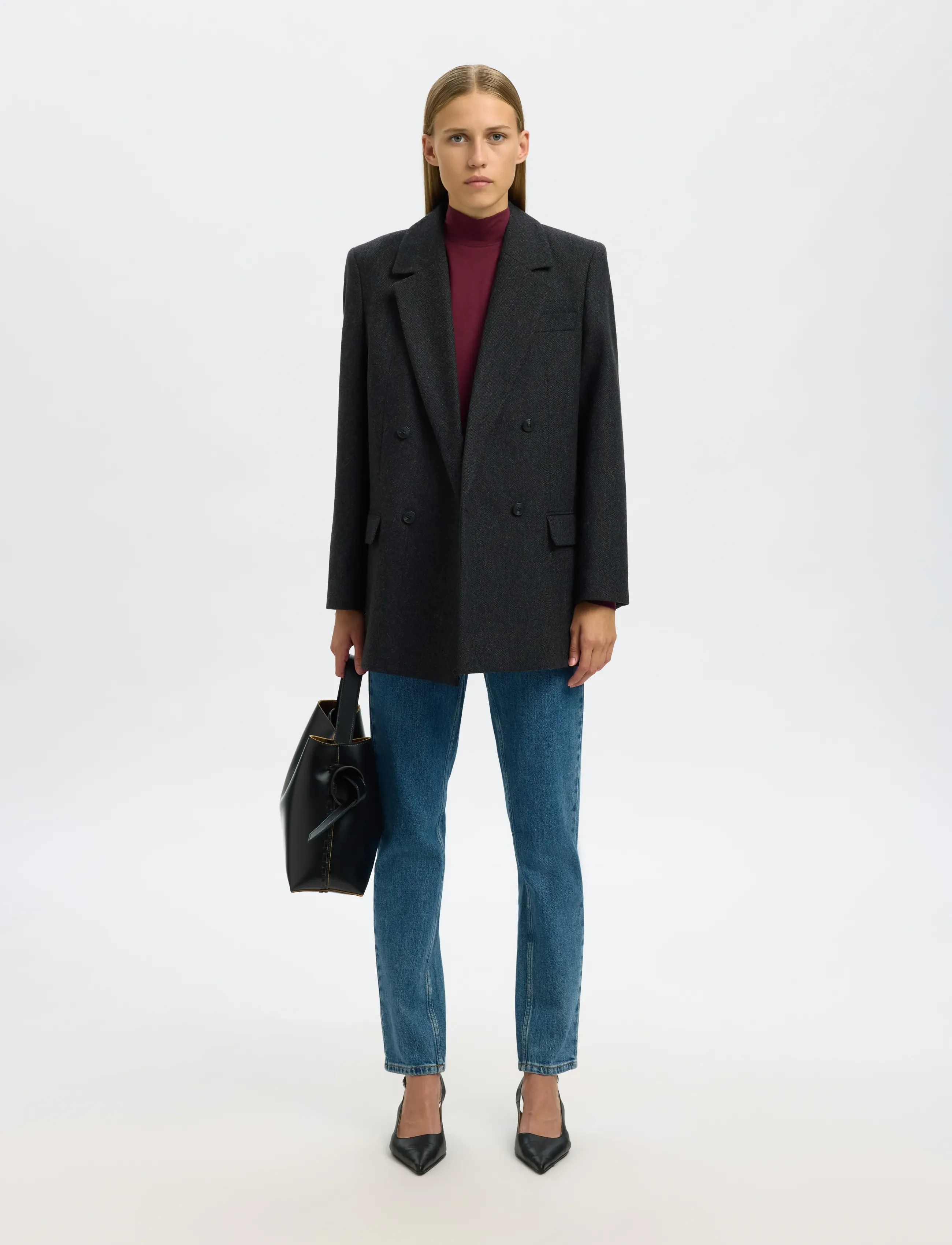 Selected - SLFMANJA LS HIGH NECK NOOS - long-sleeved tops - fig - 3