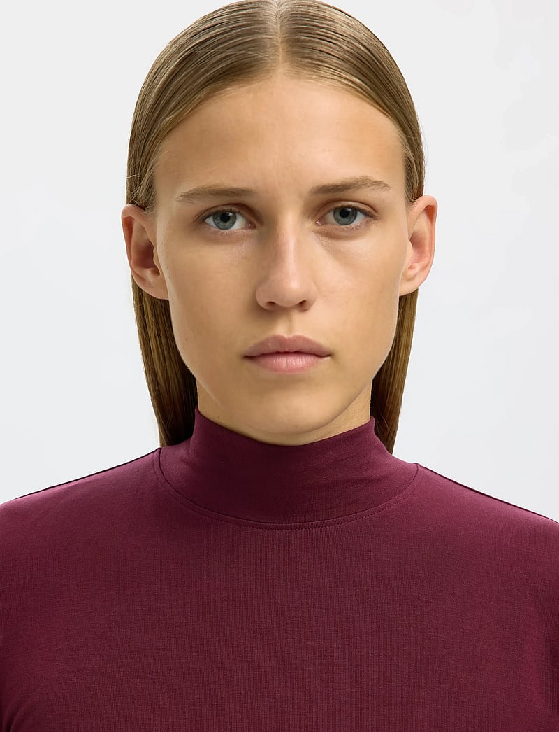 Selected - SLFMANJA LS HIGH NECK NOOS - pikkade varrukatega alussärgid - fig - 5