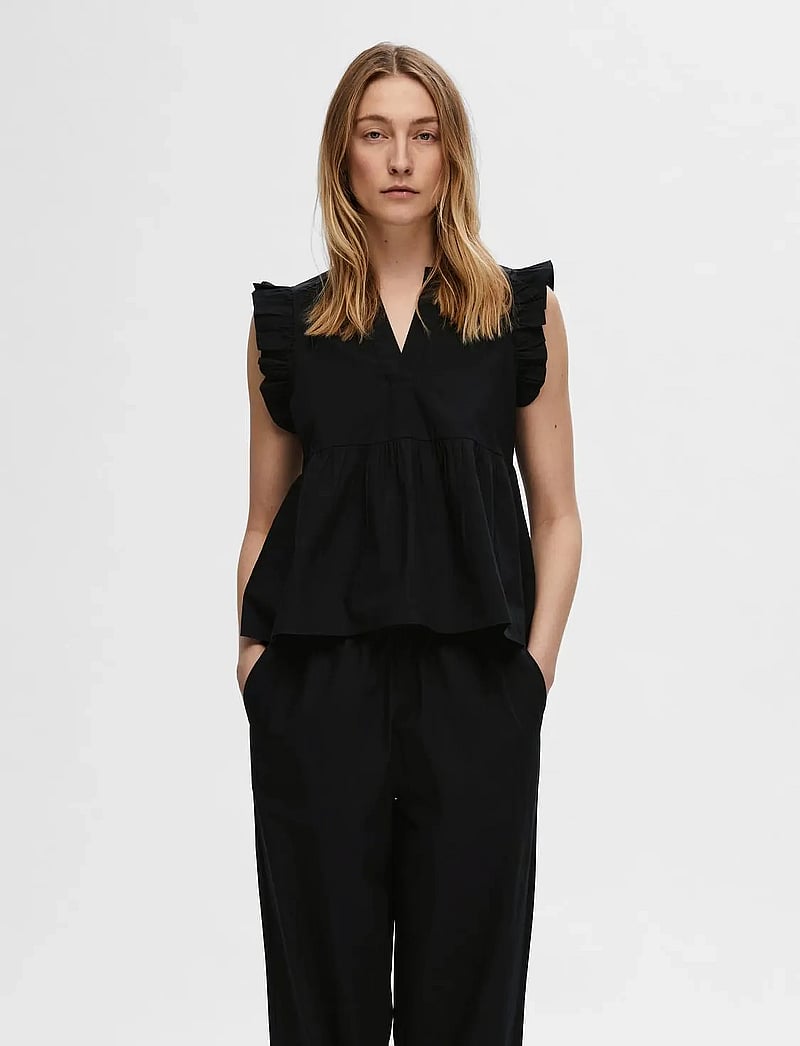 Selected - SLFBLAIR-IDA SL TOP NOOS - Ärmellose blusen - black - 0