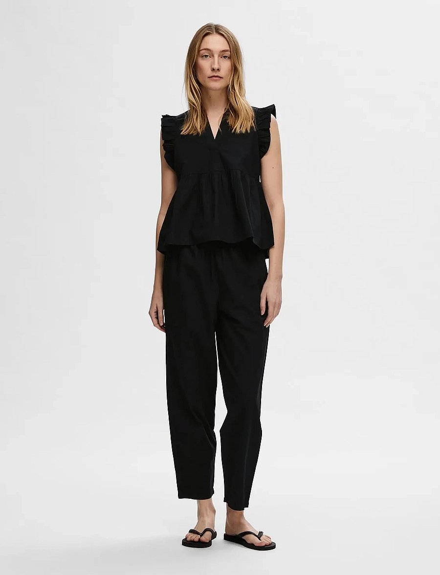 Selected - SLFBLAIR-IDA SL TOP NOOS - Ärmellose blusen - black - 5