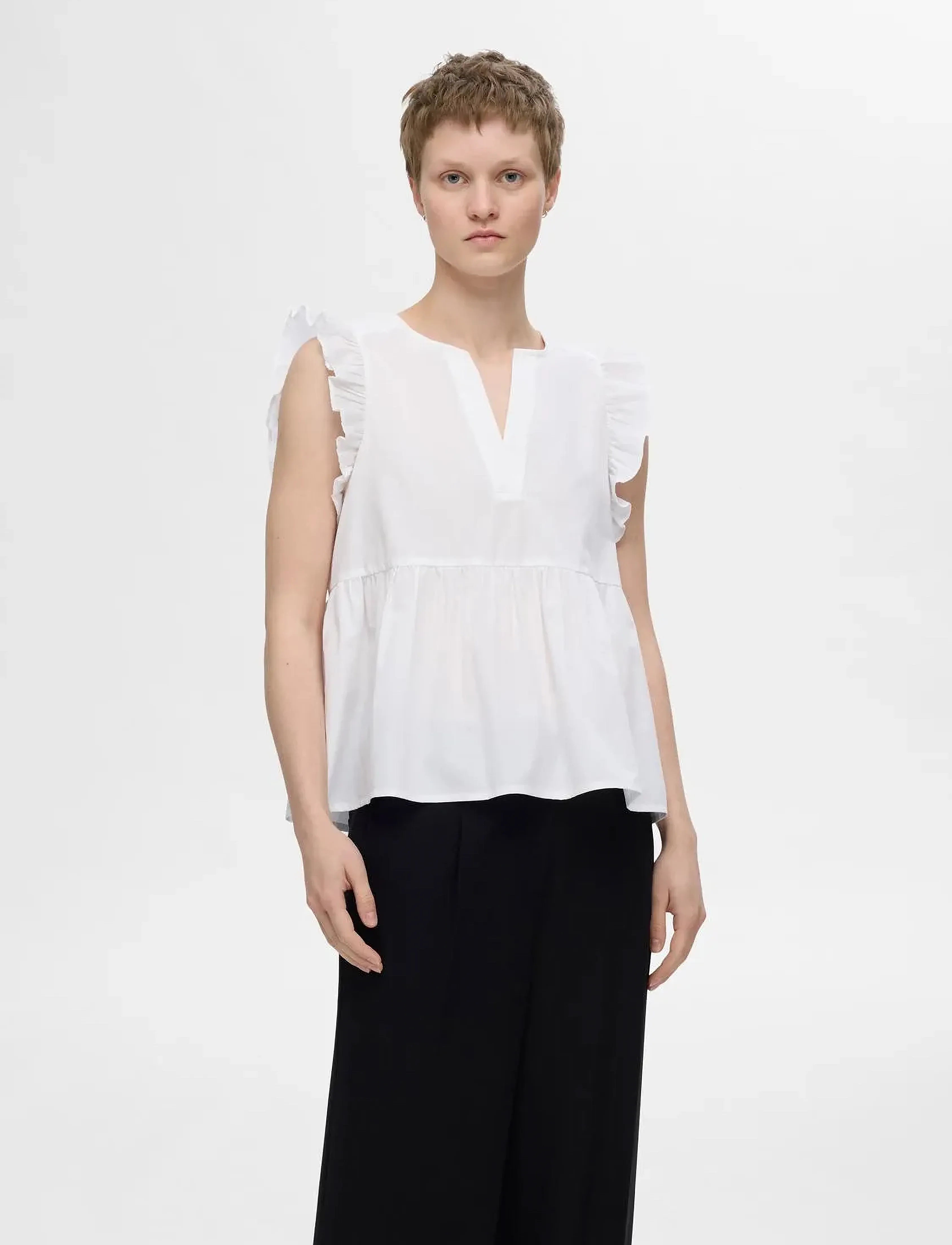 Selected SLFBLAIR-IDA SL TOP NOOS - Blusen - SNOW WHITE / white