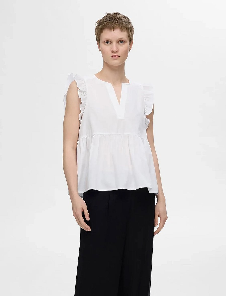 Selected - SLFBLAIR-IDA SL TOP NOOS - Ärmellose blusen - snow white - 0