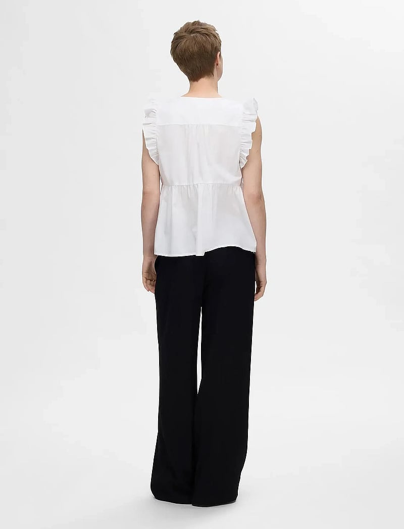 Selected - SLFBLAIR-IDA SL TOP NOOS - Ærmeløse bluser - snow white - 3