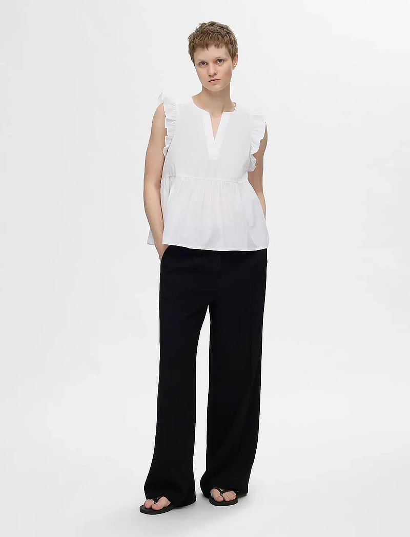 Selected - SLFBLAIR-IDA SL TOP NOOS - Ærmeløse bluser - snow white - 5