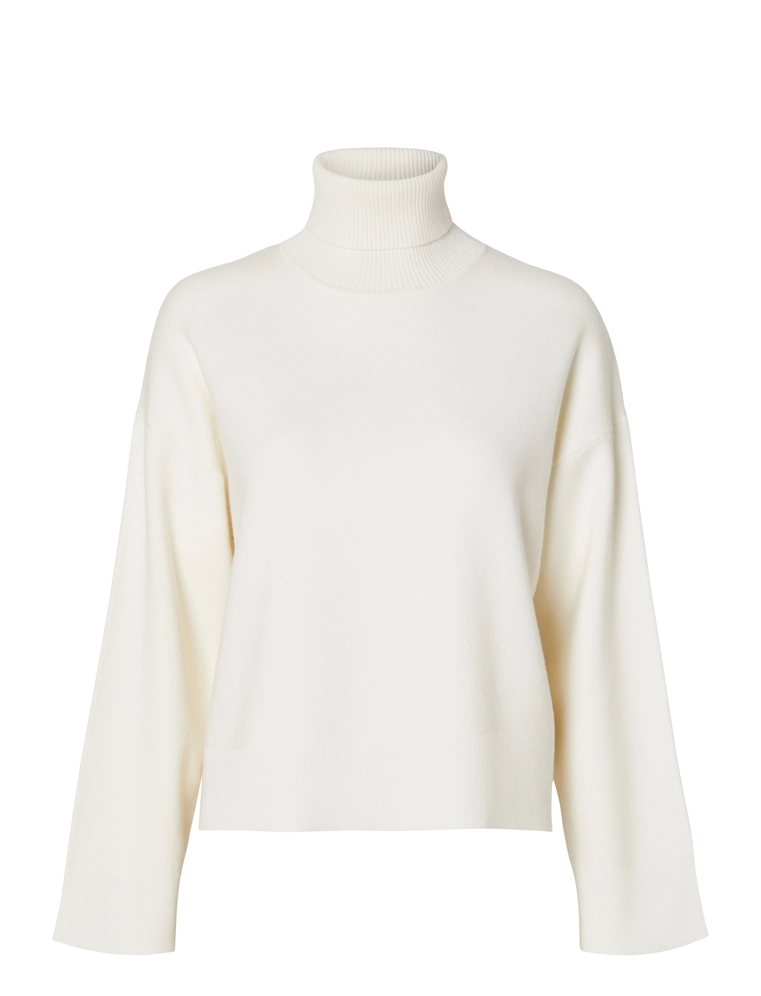 Selected SLFKAMMA LS KNIT ROLL NECK NOOS - Selected - BIRCH / white