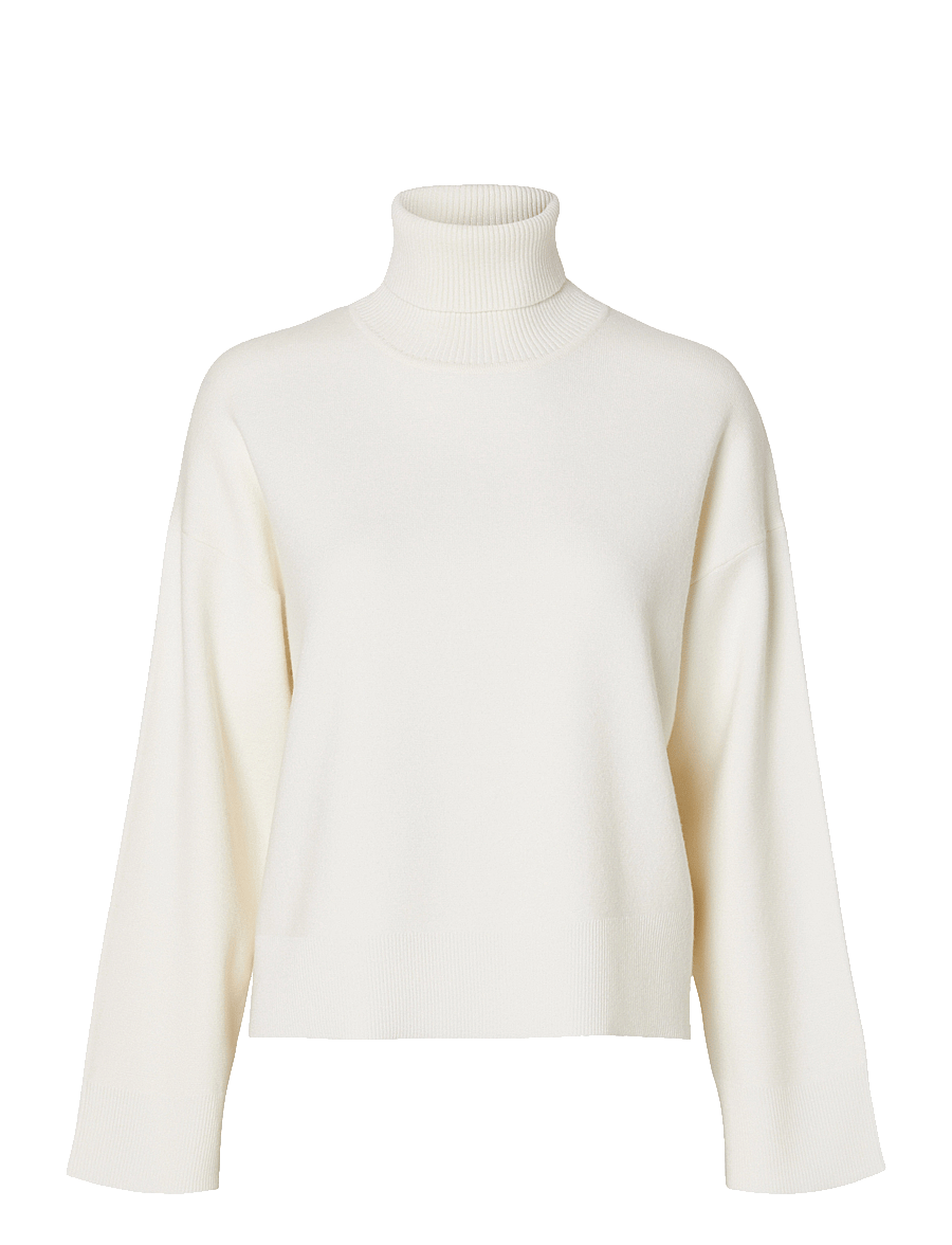 Selected - SLFKAMMA LS KNIT ROLL NECK NOOS - rullekraver - birch - 1