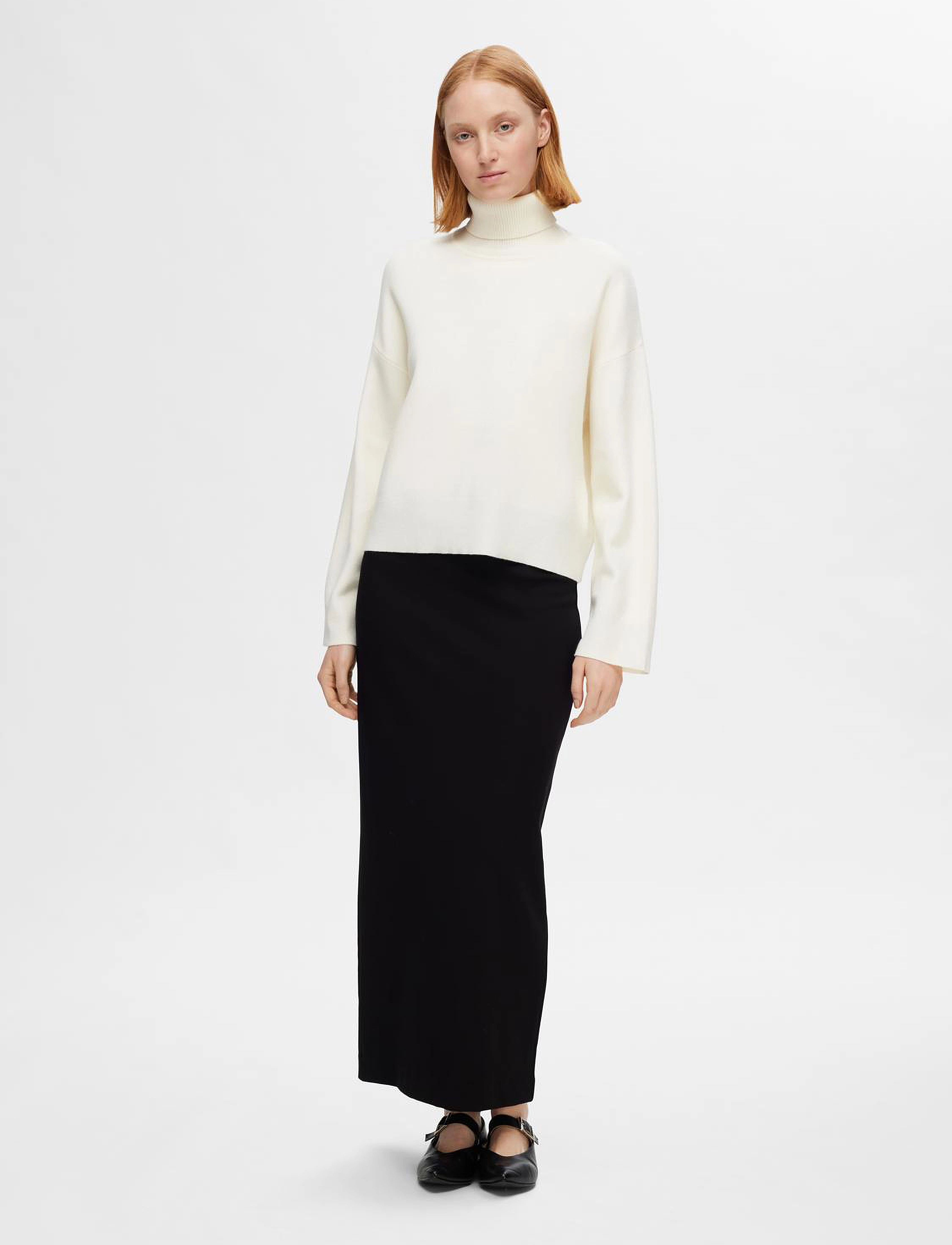 Selected - SLFKAMMA LS KNIT ROLL NECK NOOS - rullekraver - birch - 5
