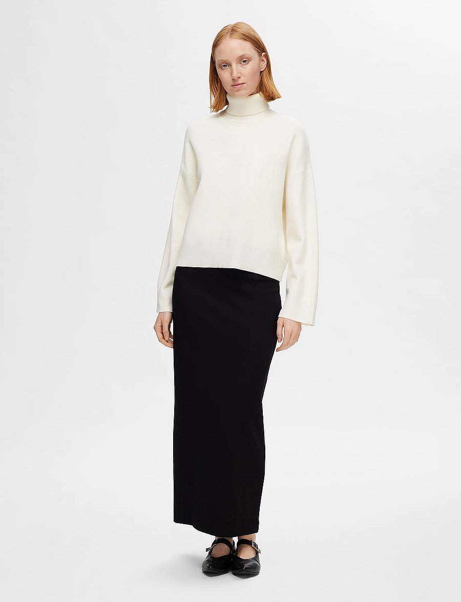 Selected - SLFKAMMA LS KNIT ROLL NECK NOOS - rullekraver - birch - 5