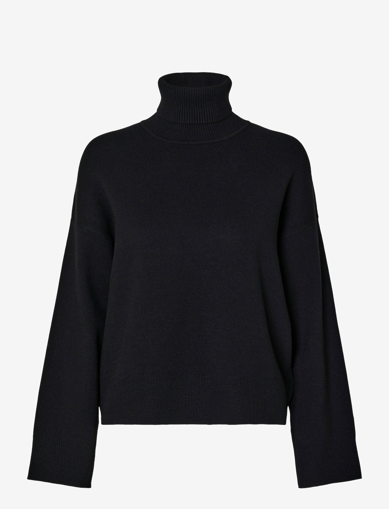 Selected - SLFKAMMA LS KNIT ROLL NECK NOOS - rollkragenpullover - black - 1