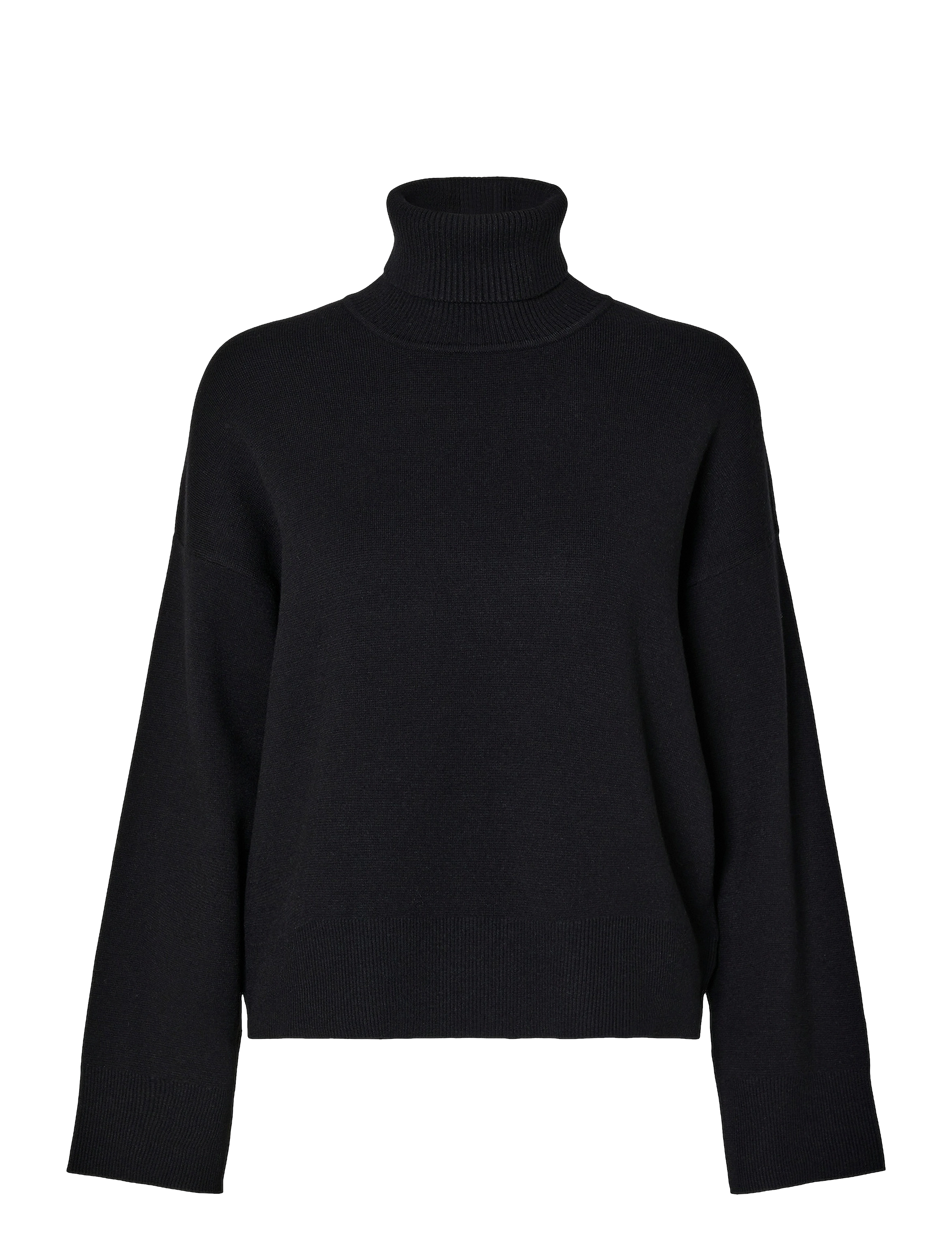 Selected SLFKAMMA LS KNIT ROLL NECK NOOS - Selected - BLACK / black