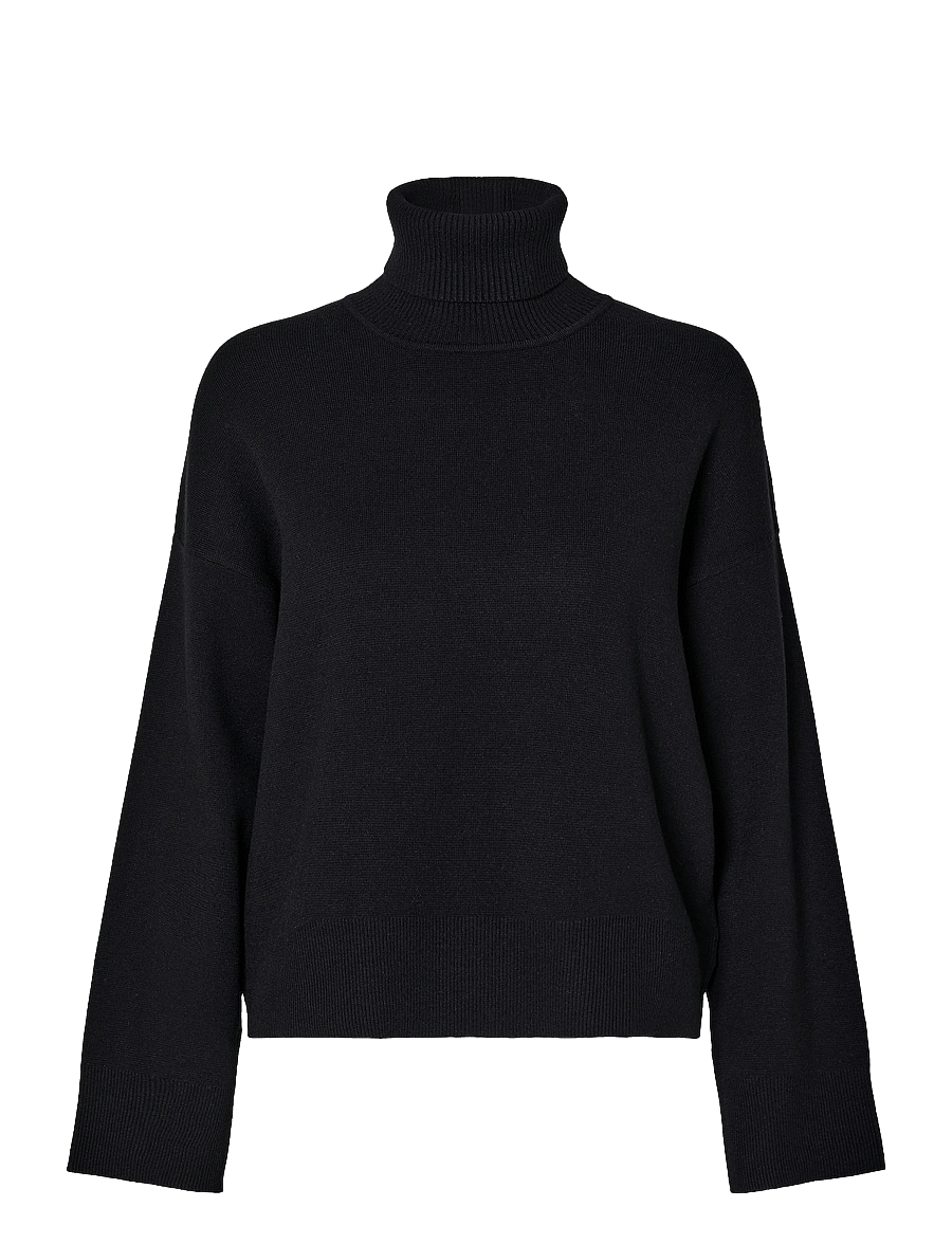 Selected - SLFKAMMA LS KNIT ROLL NECK NOOS - rullekraver - black - 1