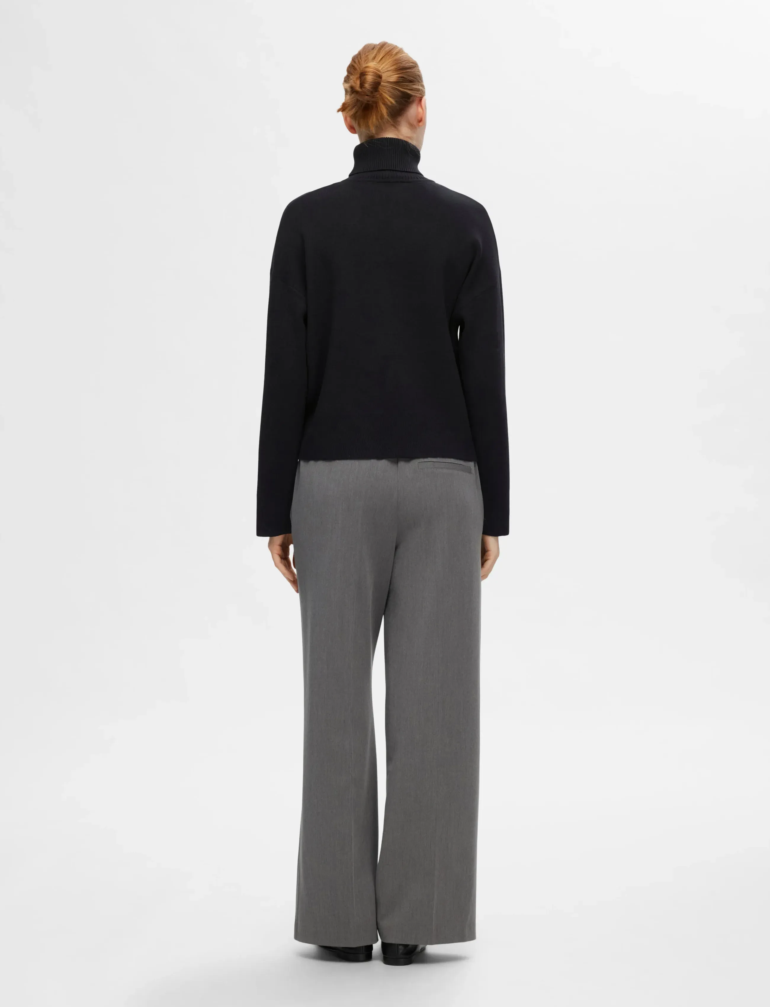 Selected - SLFKAMMA LS KNIT ROLL NECK NOOS - rullekraver - black - 2