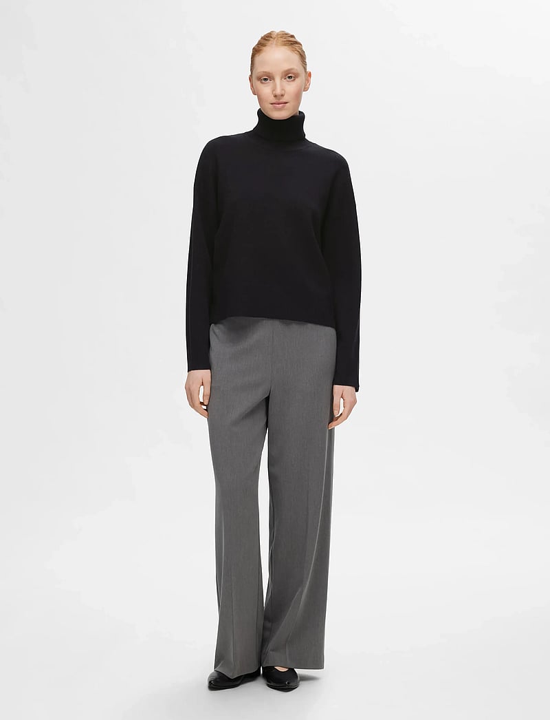 Selected - SLFKAMMA LS KNIT ROLL NECK NOOS - rollkragenpullover - black - 3