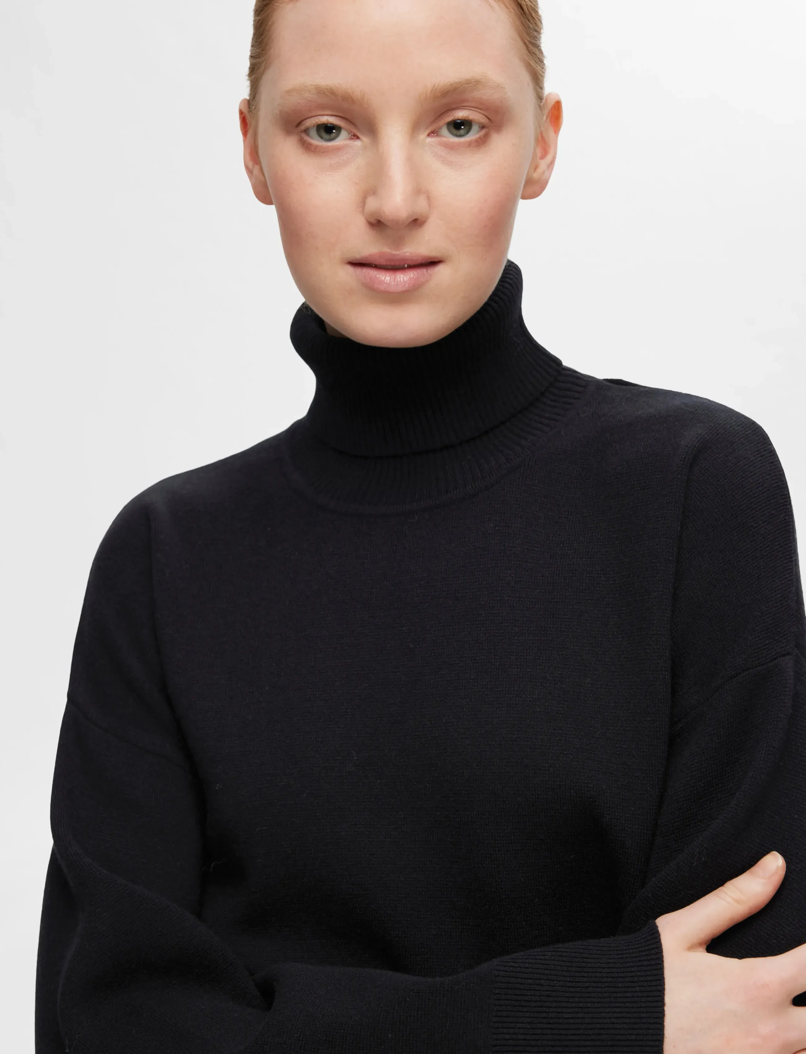 Selected - SLFKAMMA LS KNIT ROLL NECK NOOS - rullekraver - black - 4