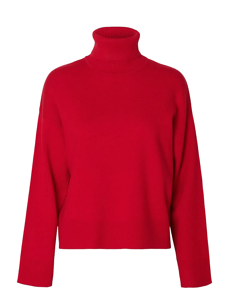 Selected - SLFKAMMA LS KNIT ROLL NECK NOOS - rullekraver - equestrian red - 1