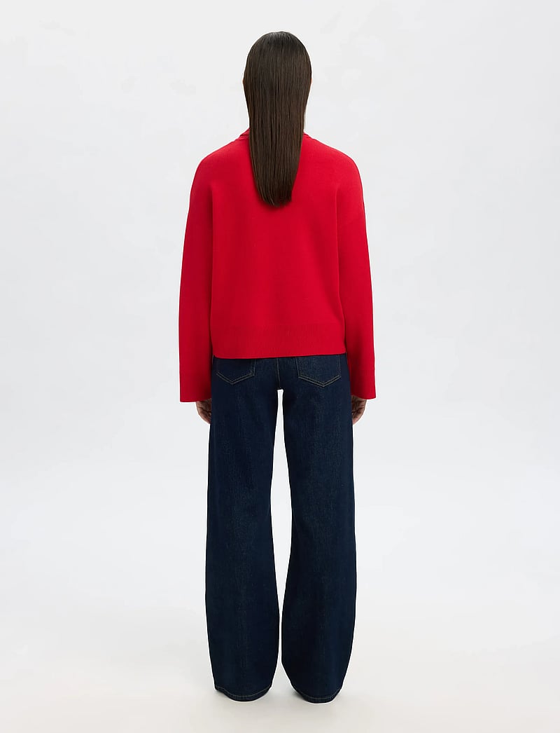 Selected - SLFKAMMA LS KNIT ROLL NECK NOOS - rullekraver - equestrian red - 2
