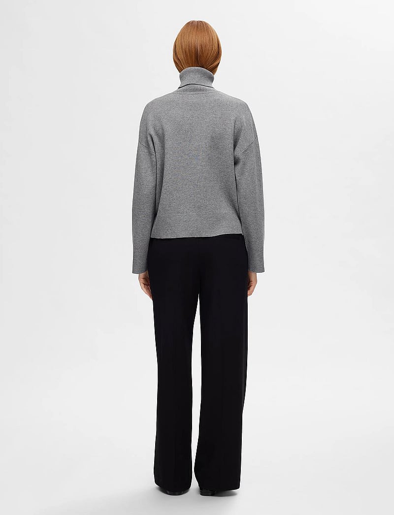 Selected - SLFKAMMA LS KNIT ROLL NECK NOOS - rullekraver - medium grey melange - 2