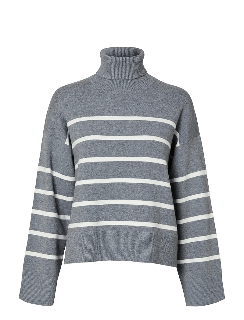 Selected - SLFKAMMA LS KNIT ROLL NECK NOOS - rullekraver - medium grey melange - 1