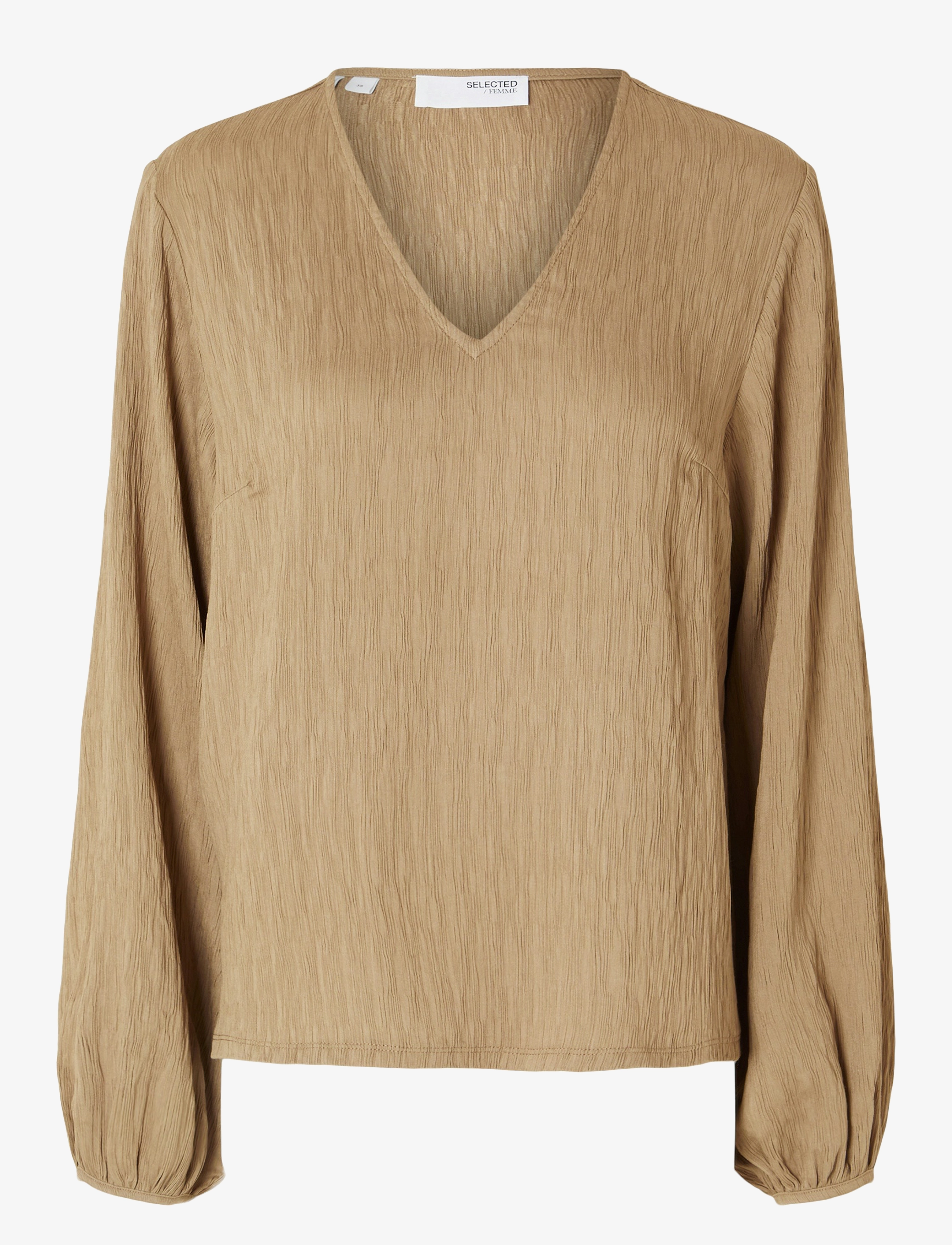 Selected - SLFQUINN LS TOP AT - greige - 1