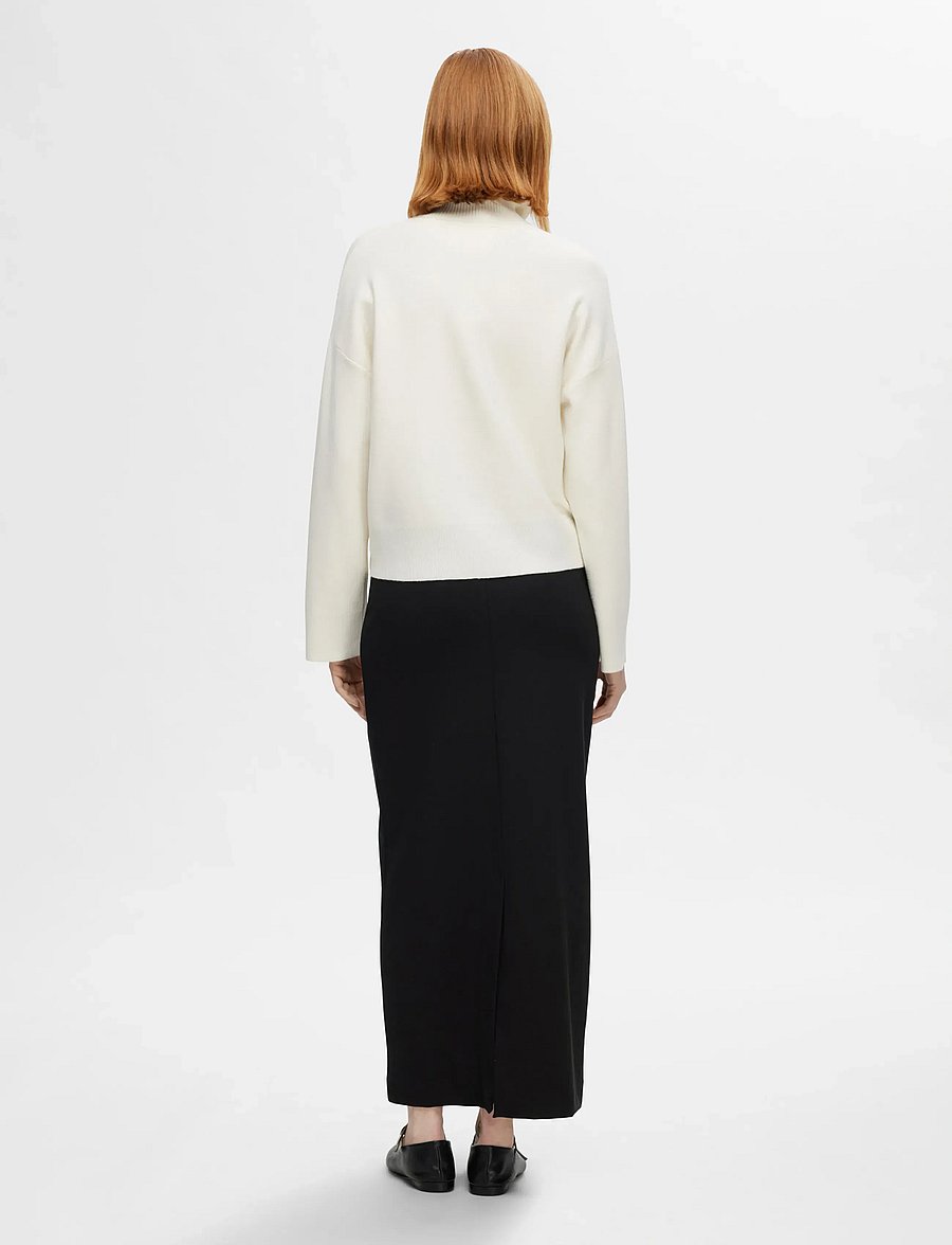 Selected - SLFSHELLY MW ANKLE SKIRT NOOS - maxi röcke - black - 2