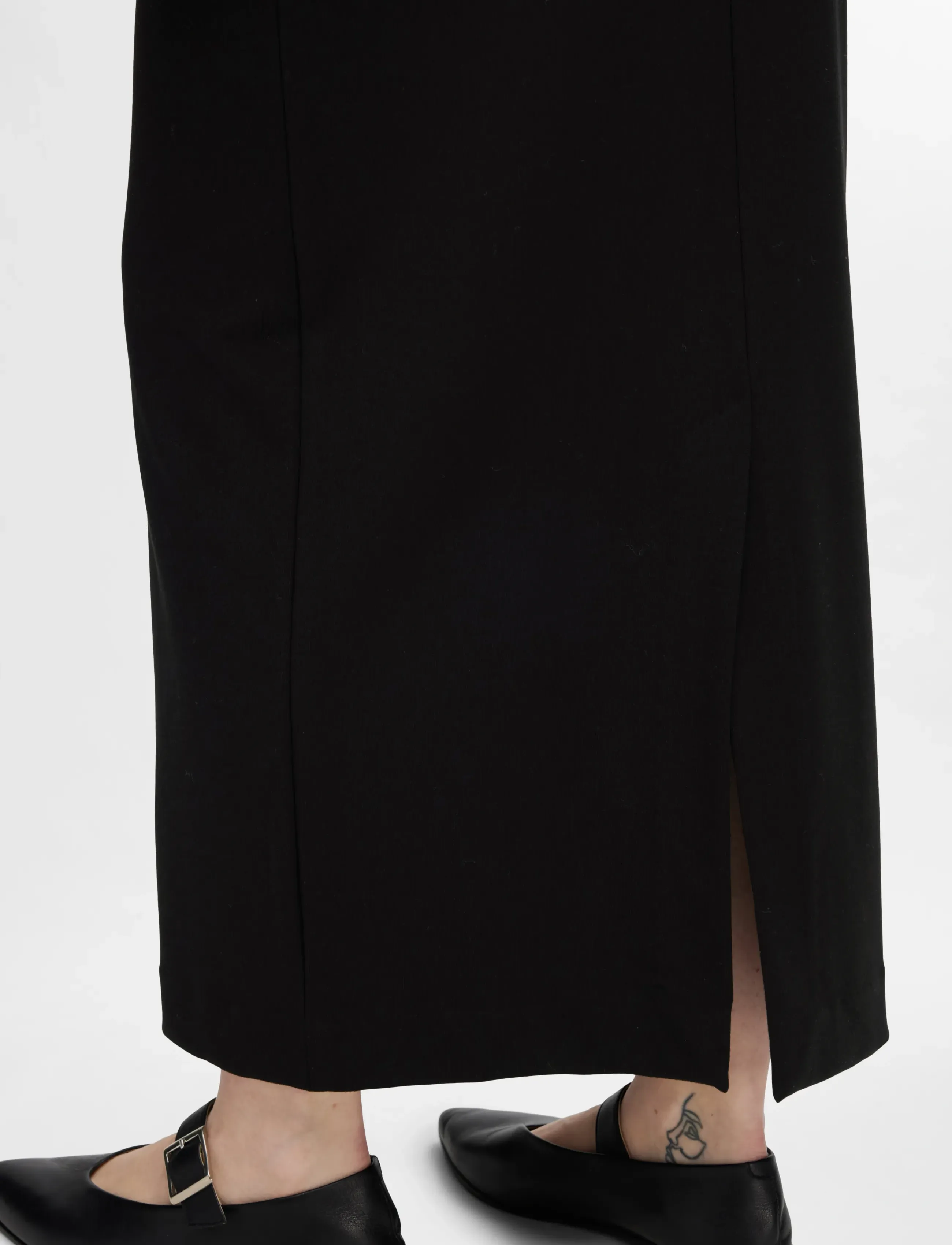 Selected - SLFSHELLY MW ANKLE SKIRT NOOS - jupes longues - black - 4