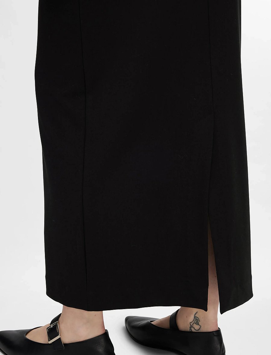 Selected - SLFSHELLY MW ANKLE SKIRT NOOS - maxi röcke - black - 4