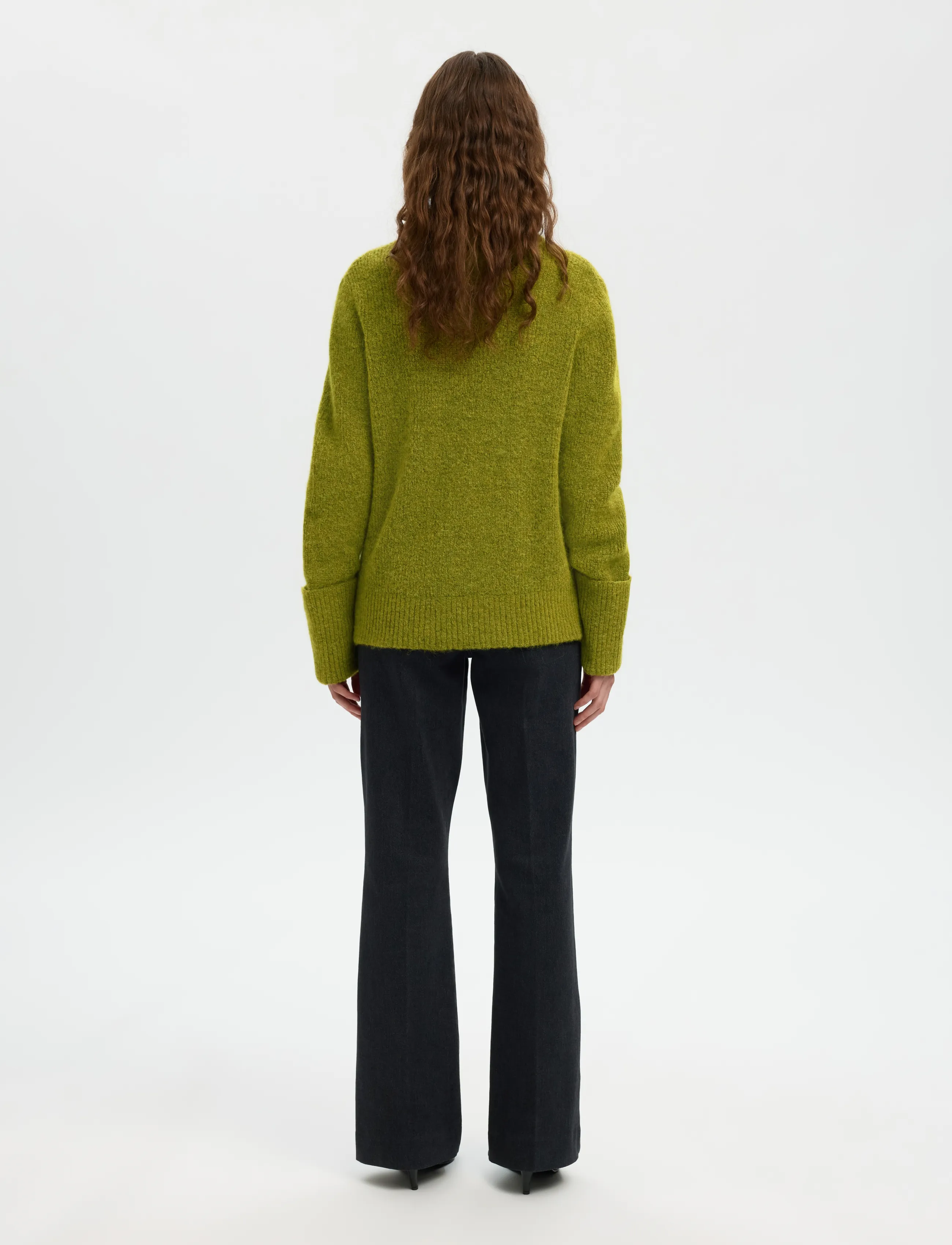 Selected - SLWSIA RAS LS KNIT HIGH NECK NOOS - polotröjor - cardamom seed - 2
