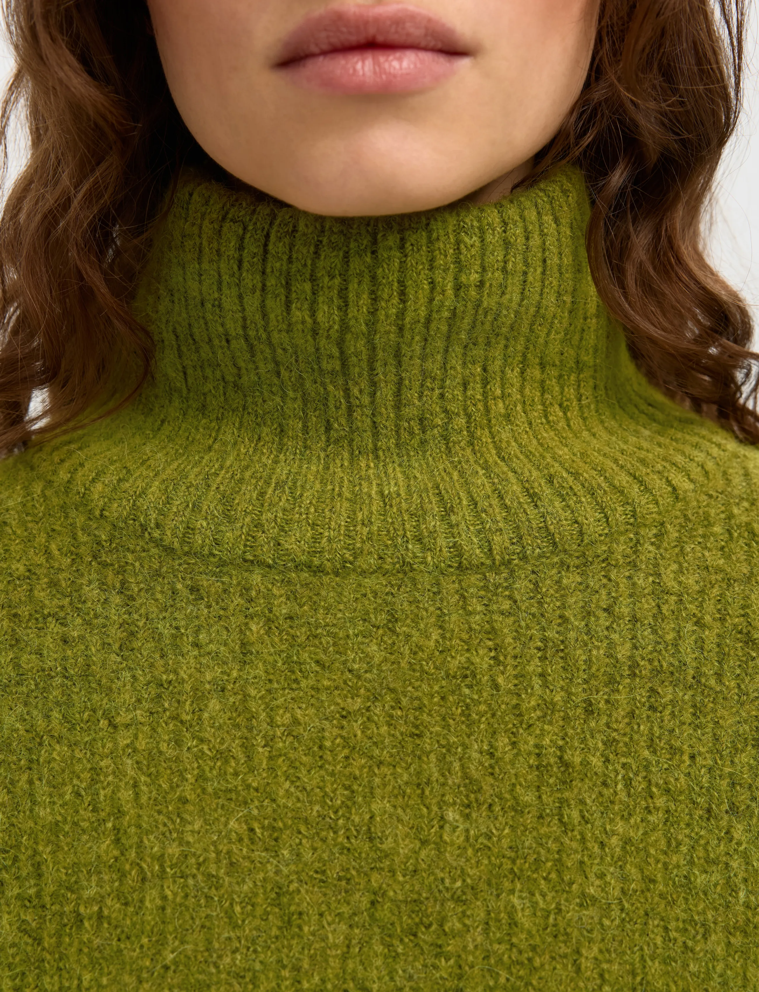 Selected - SLWSIA RAS LS KNIT HIGH NECK NOOS - polotröjor - cardamom seed - 3