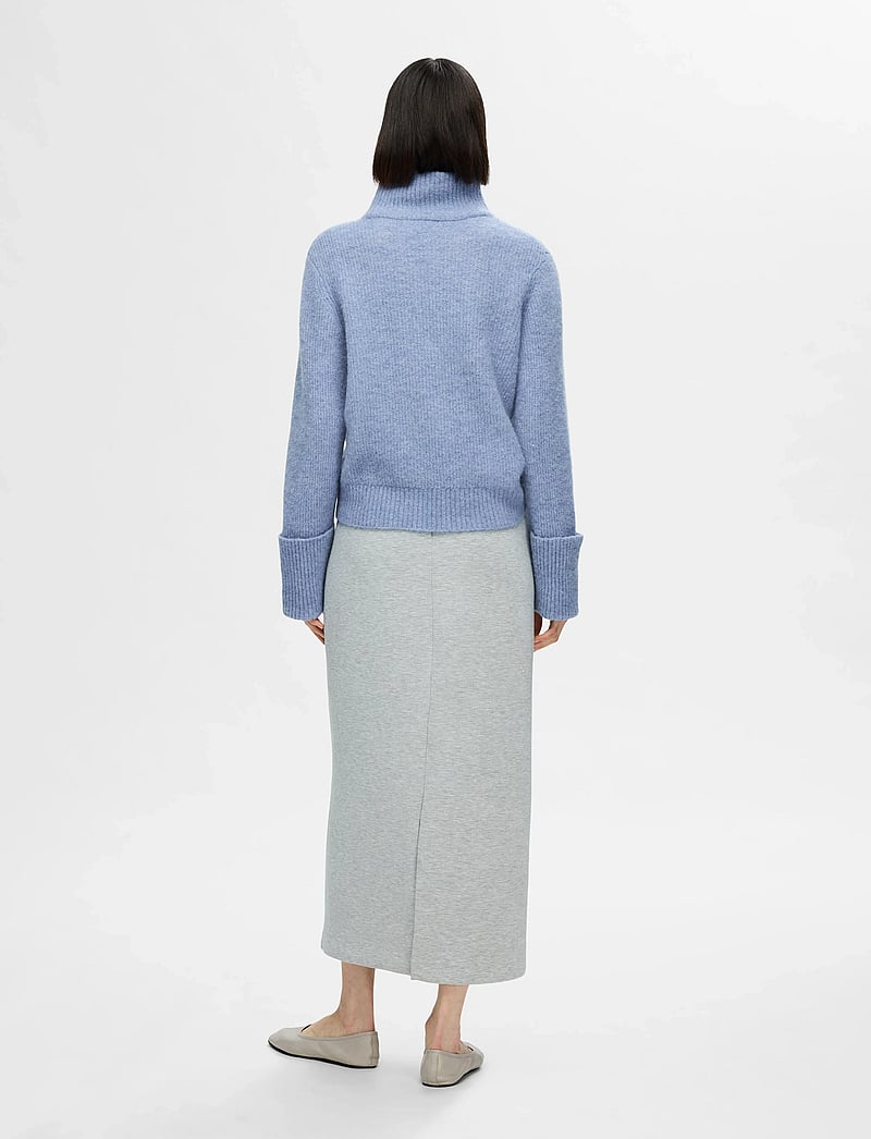 Selected - SLFSIA RAS LS KNIT HIGH NECK - rúllukragar - endless sky - 3