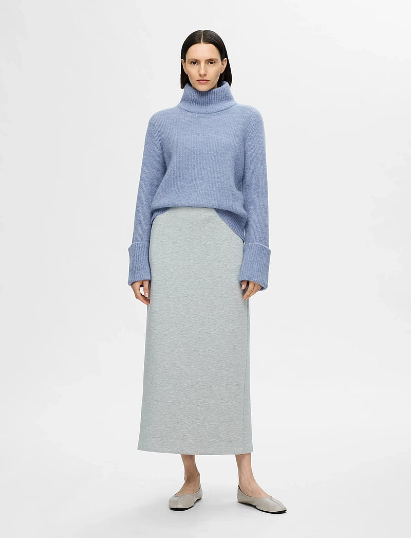 Selected - SLFSIA RAS LS KNIT HIGH NECK - rúllukragar - endless sky - 4