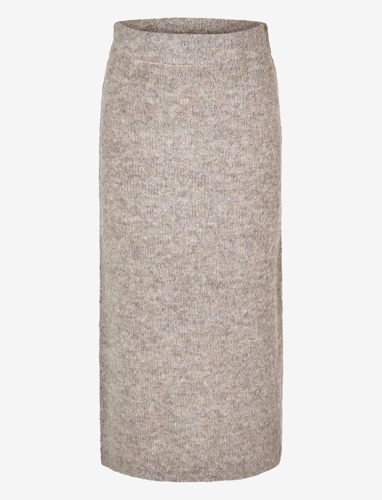 Selected - SLFGABELLA HW MIDI KNIT SKIRT - strickröcke - steel gray - 1