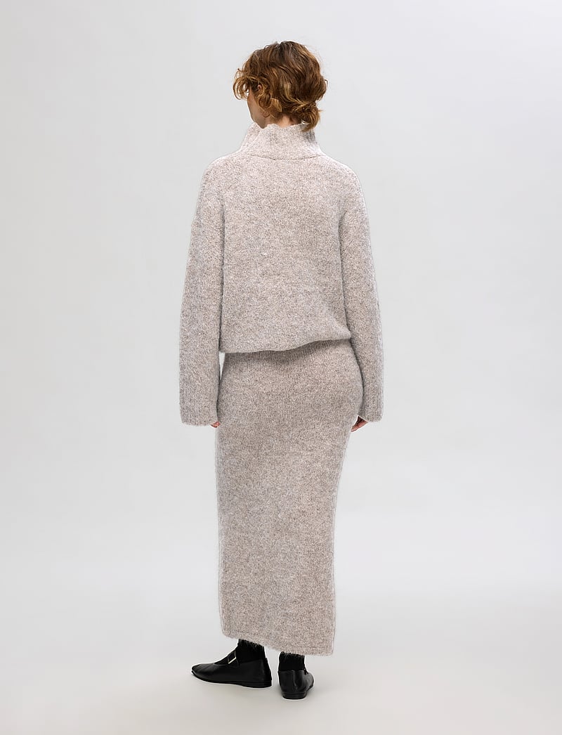 Selected - SLFGABELLA HW MIDI KNIT SKIRT - kootud seelikud - steel gray - 2