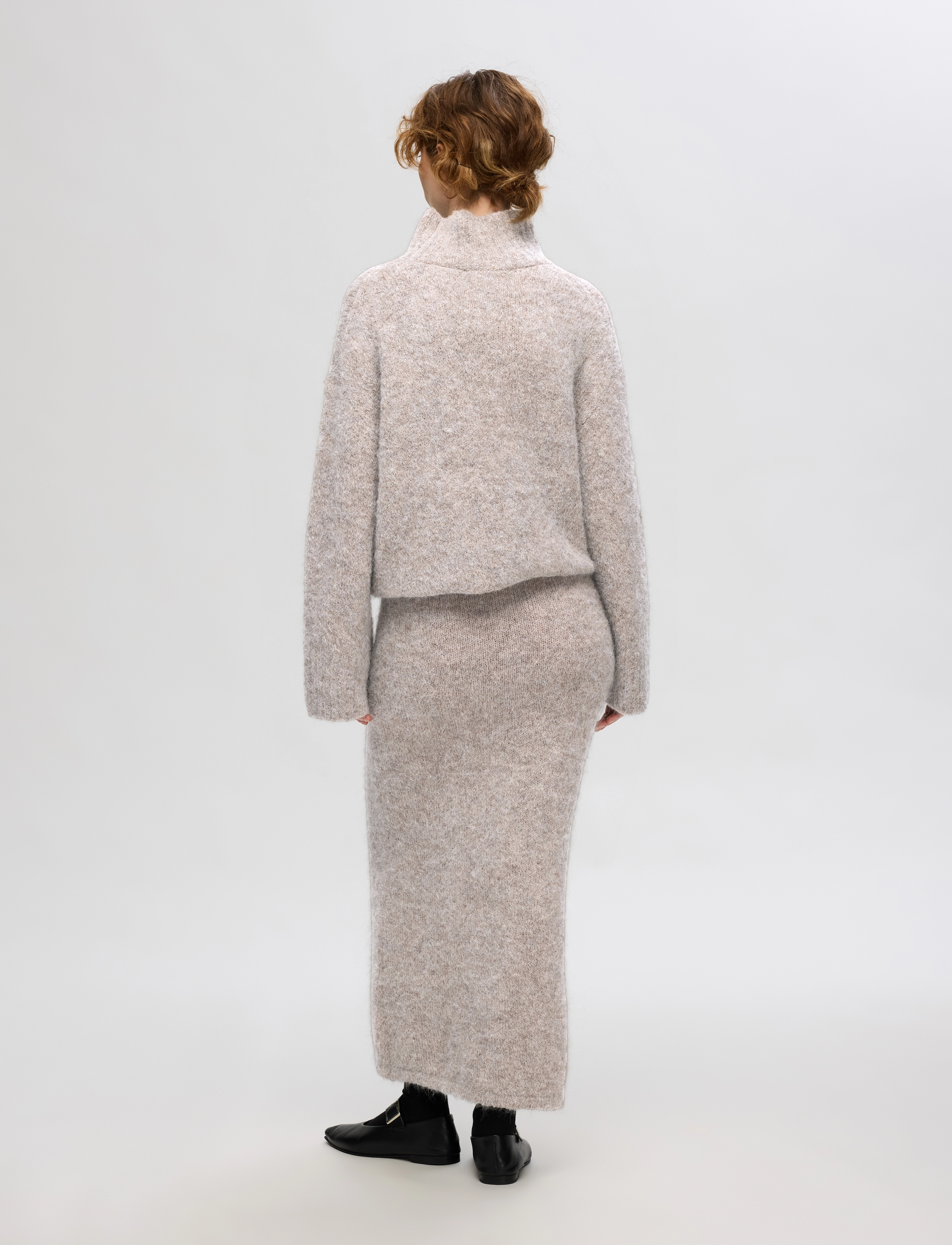Selected - SLFGABELLA HW MIDI KNIT SKIRT - strikkede nederdele - steel gray - 2