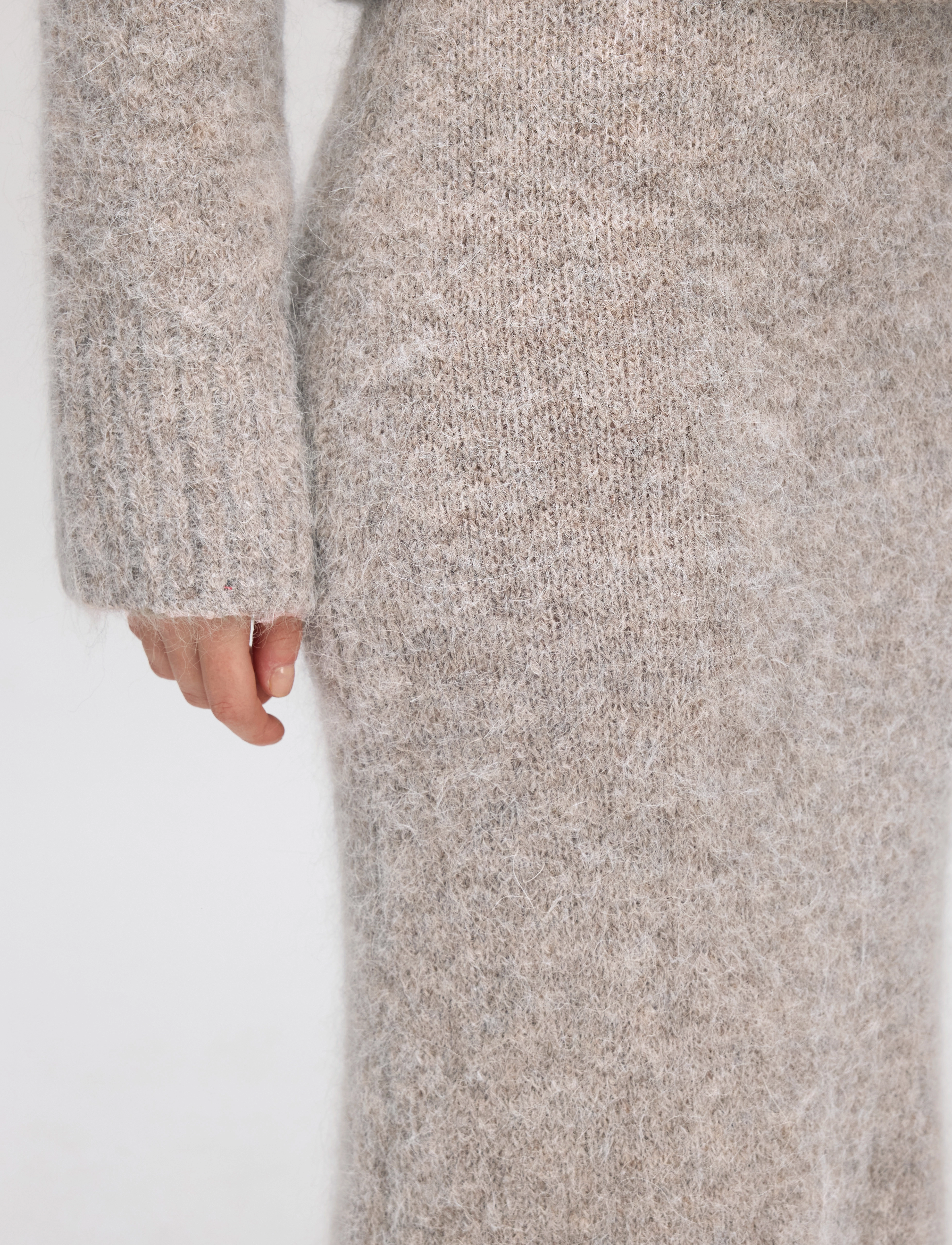 Selected - SLFGABELLA HW MIDI KNIT SKIRT - strikkede nederdele - steel gray - 5