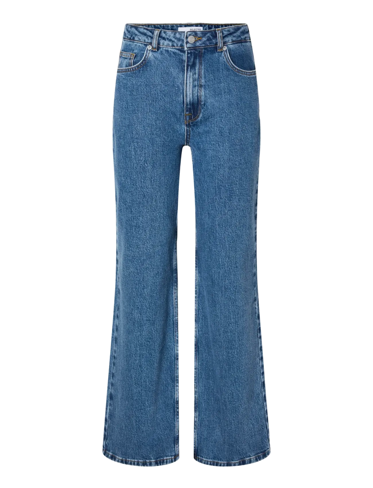 Selected SLFALICE HW WIDE LONG WING BLU JEAN NOOS - Jeans - MEDIUM BLUE DENIM / blue