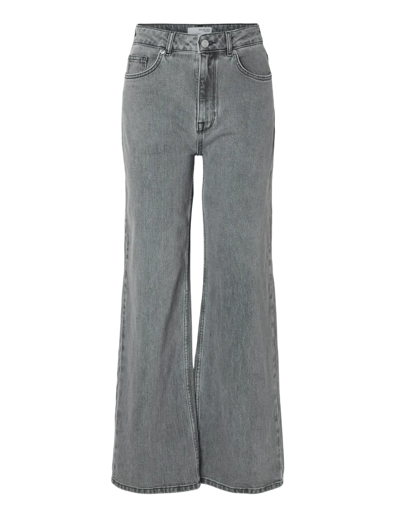 Selected SLFALICE HW WID LONG ELOISE GRE JEA NOOS - Selected - LIGHT GREY DENIM / grey