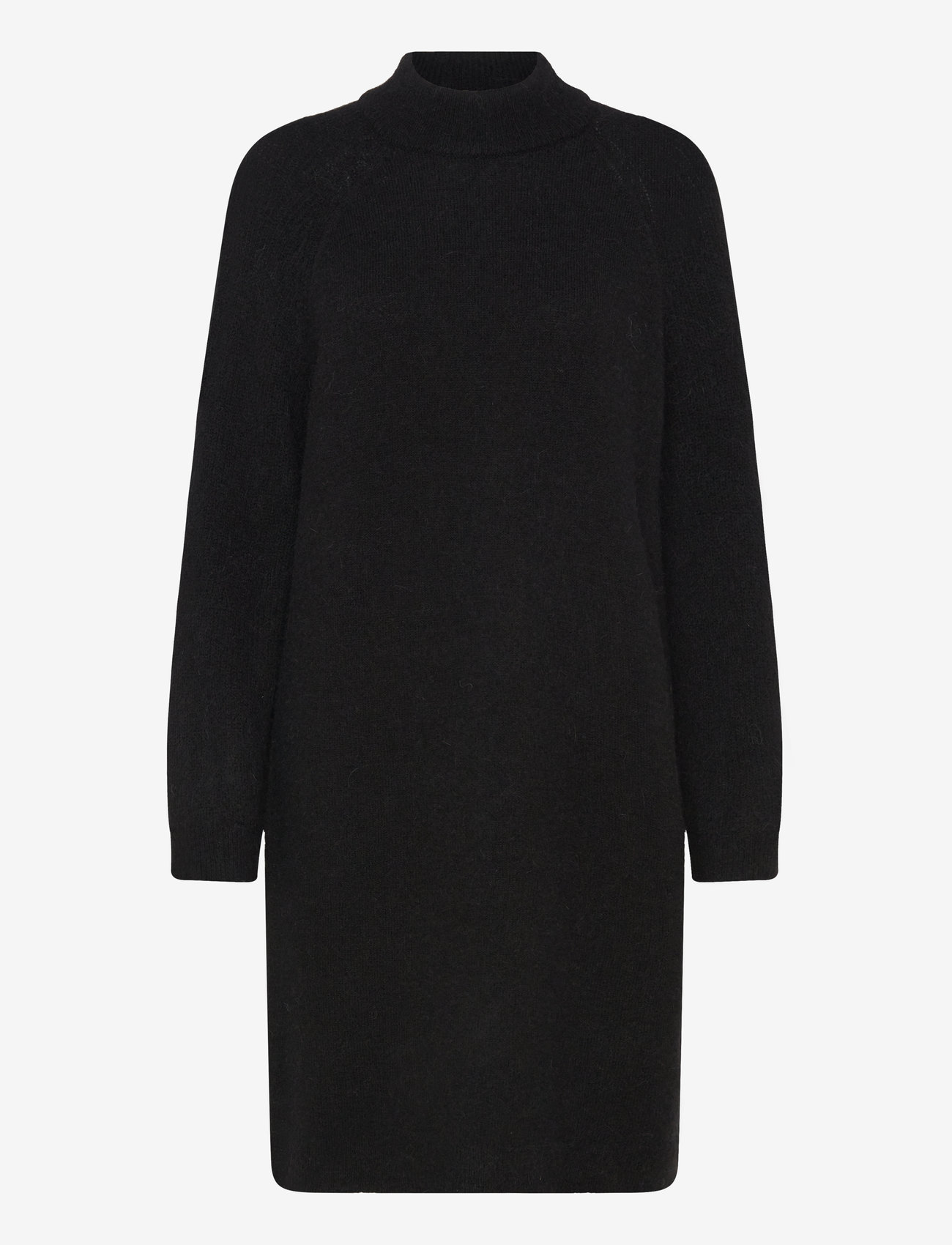 Selected - SLFLULU LS HIGH NECK KNIT DRESS - knitted dresses - black - 1