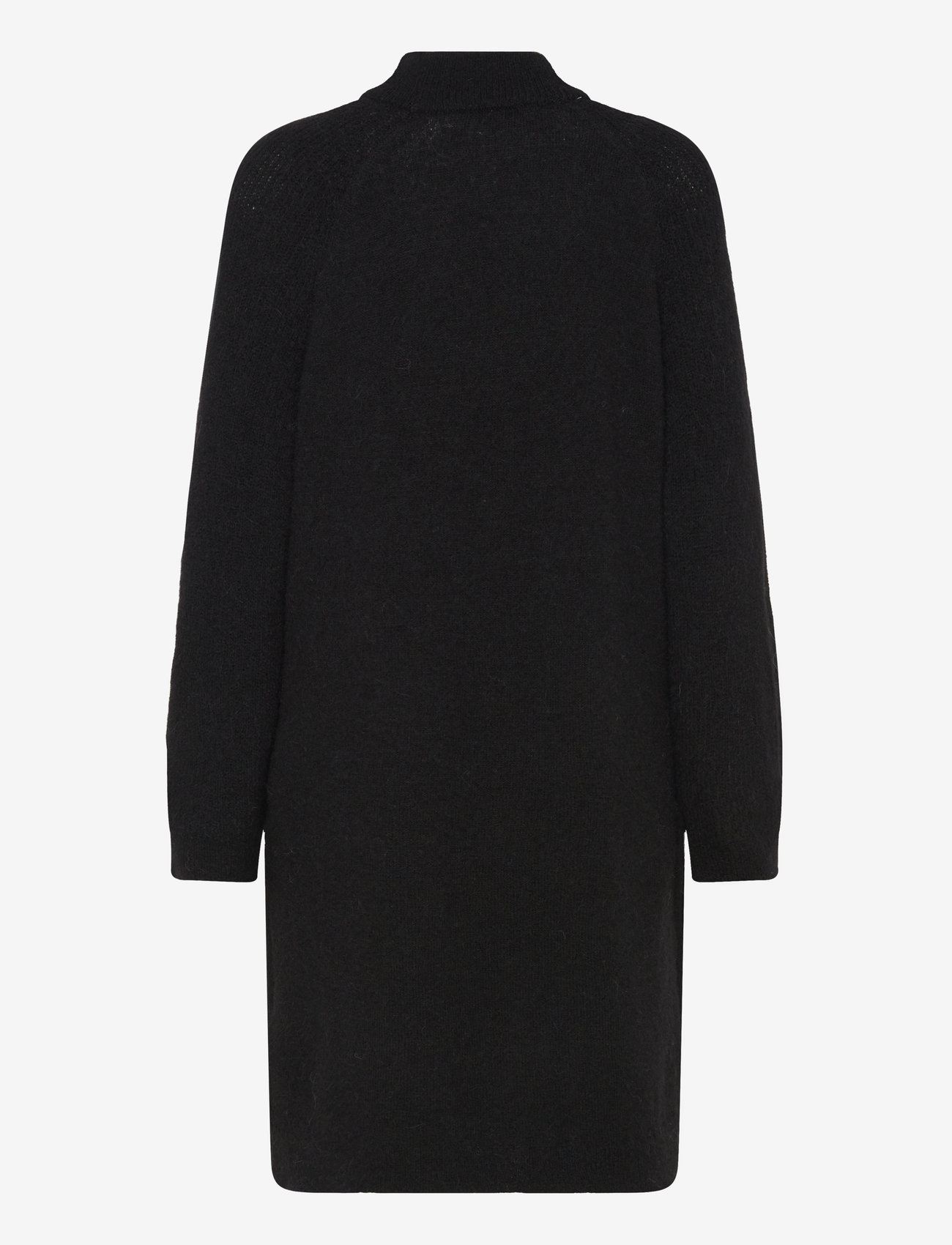 Selected - SLFLULU LS HIGH NECK KNIT DRESS - knitted dresses - black - 2