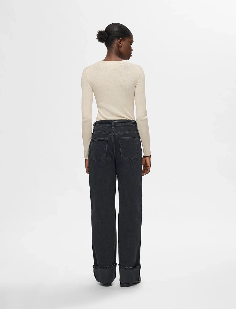 Selected - SLFNAJA LS KNIT O-NECK - sviitrid - birch - 3