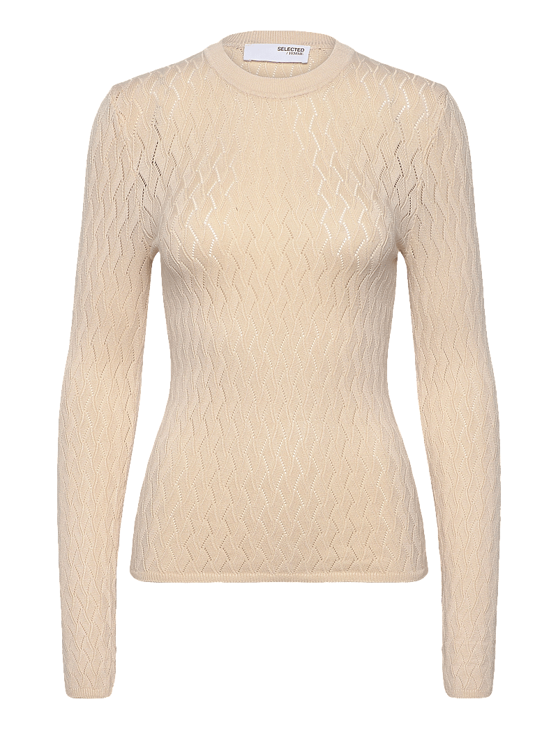 Selected - SLFCABALA LS KNIT O-NECK - stickade tröjor - birch - 1