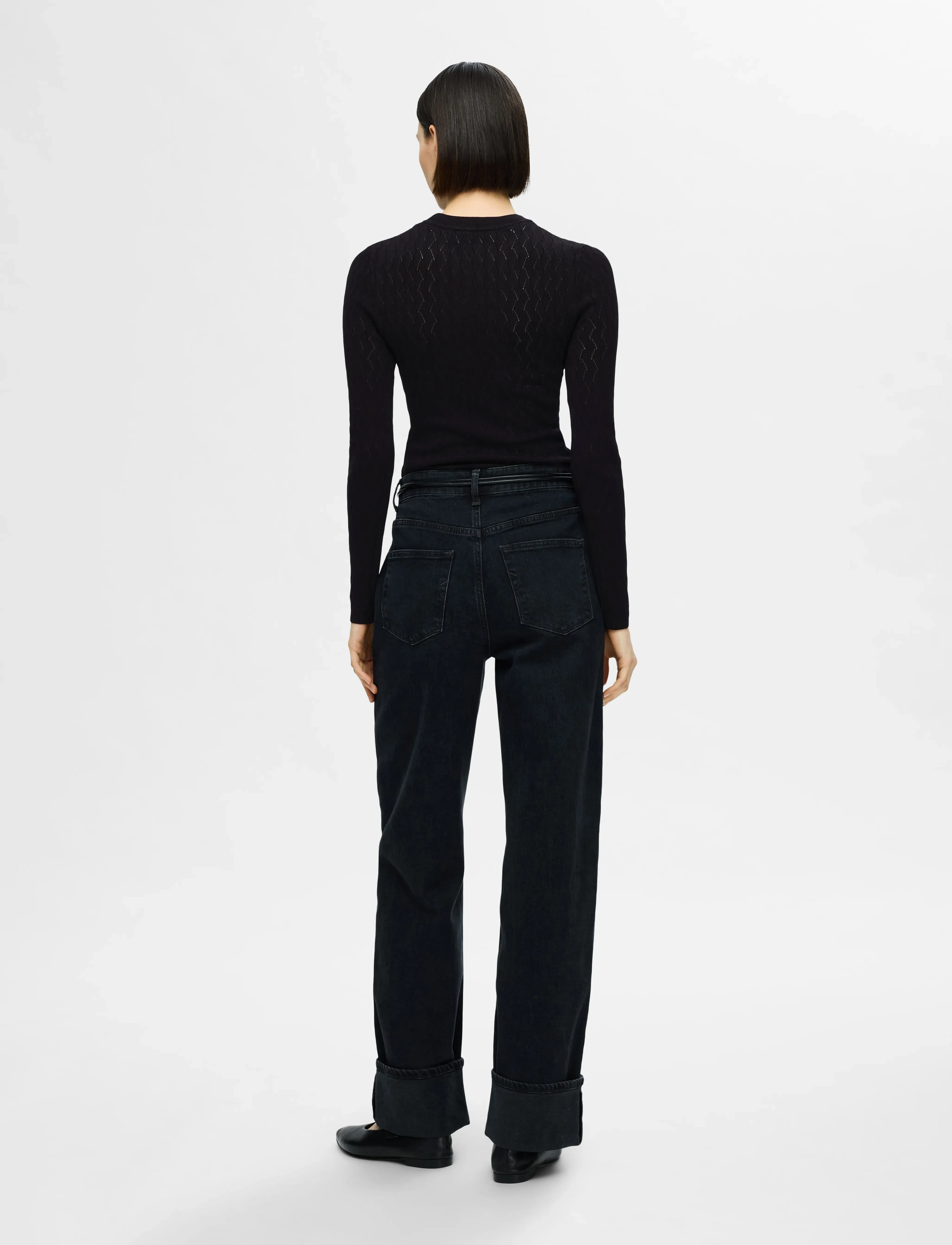 Selected - SLFCABALA LS KNIT O-NECK - džemprid - black - 3