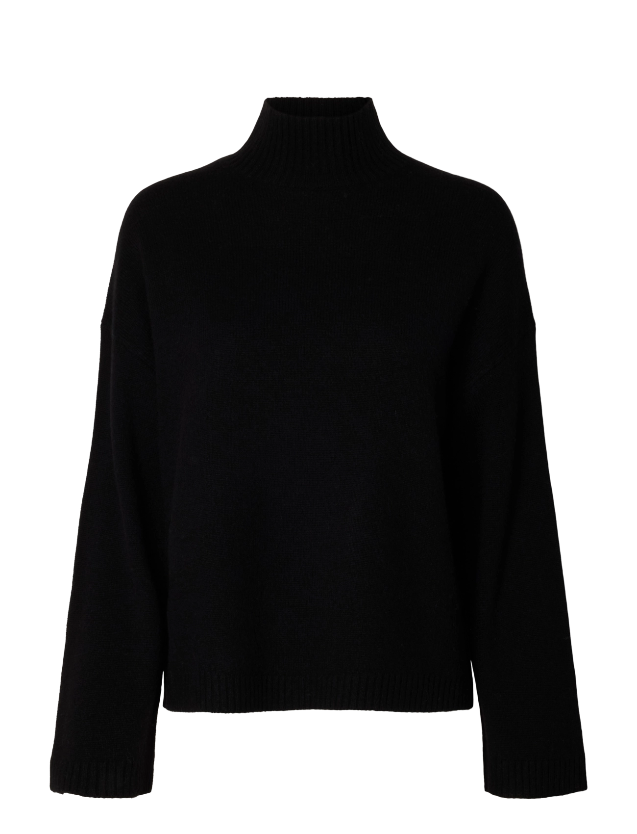 Selected SLWCILLE CASHMERE BLEND HIGH NECK NOOS - Jumpers - BLACK / black