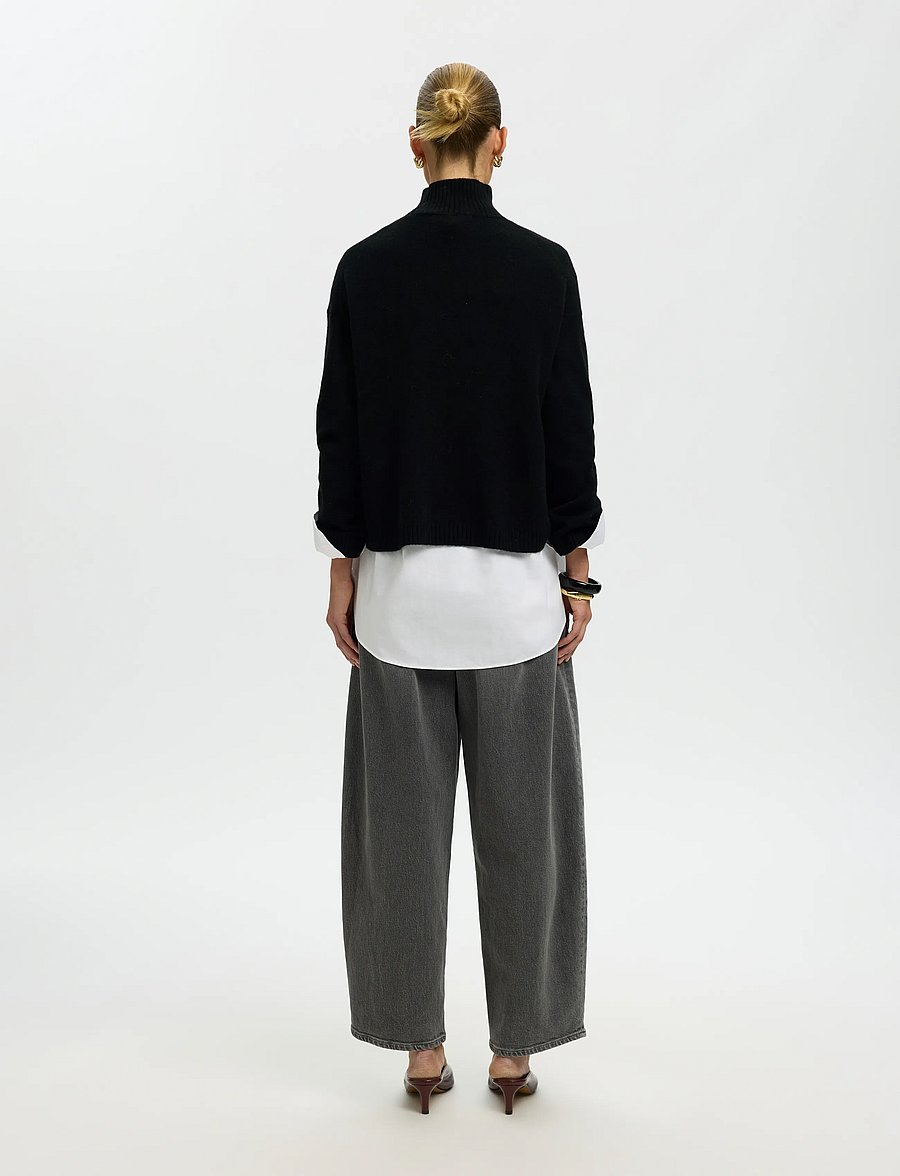 Selected - SLWCILLE CASHMERE BLEND HIGH NECK NOOS - kaschmir - black - 2