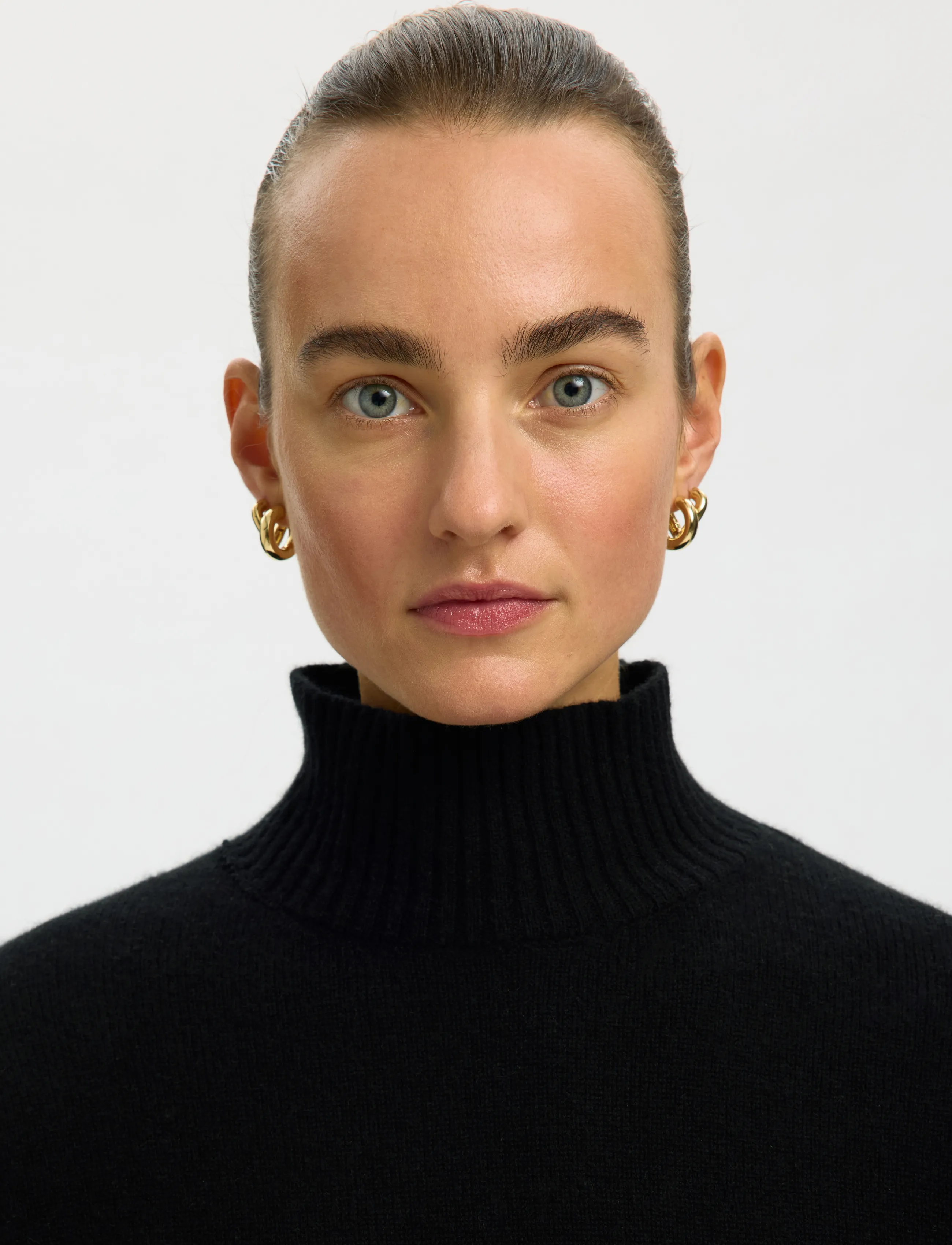 Selected - SLWCILLE CASHMERE BLEND HIGH NECK NOOS - cashmere - black - 4